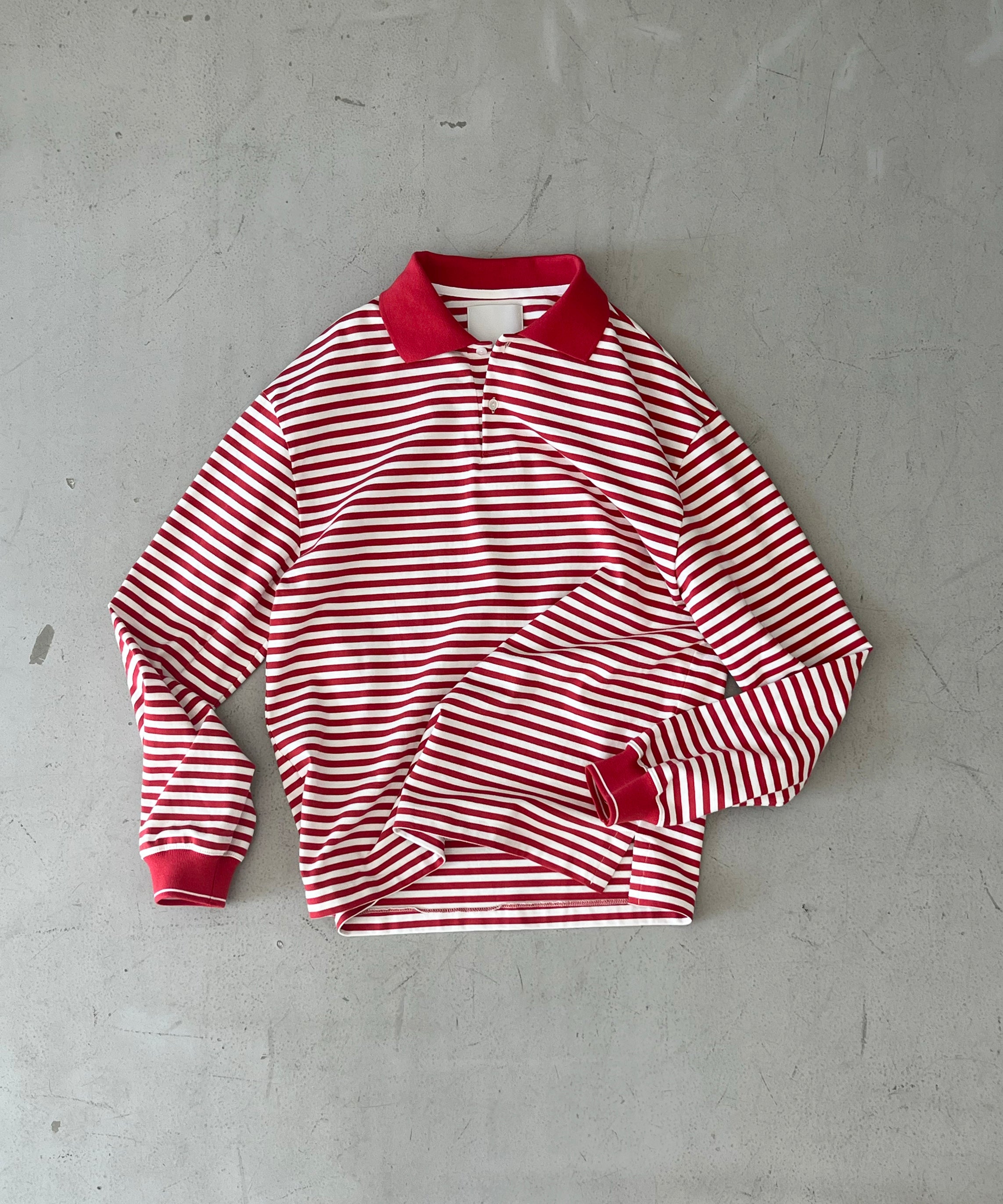 KAIKO Long sleeve border polo shirt "BLACK"