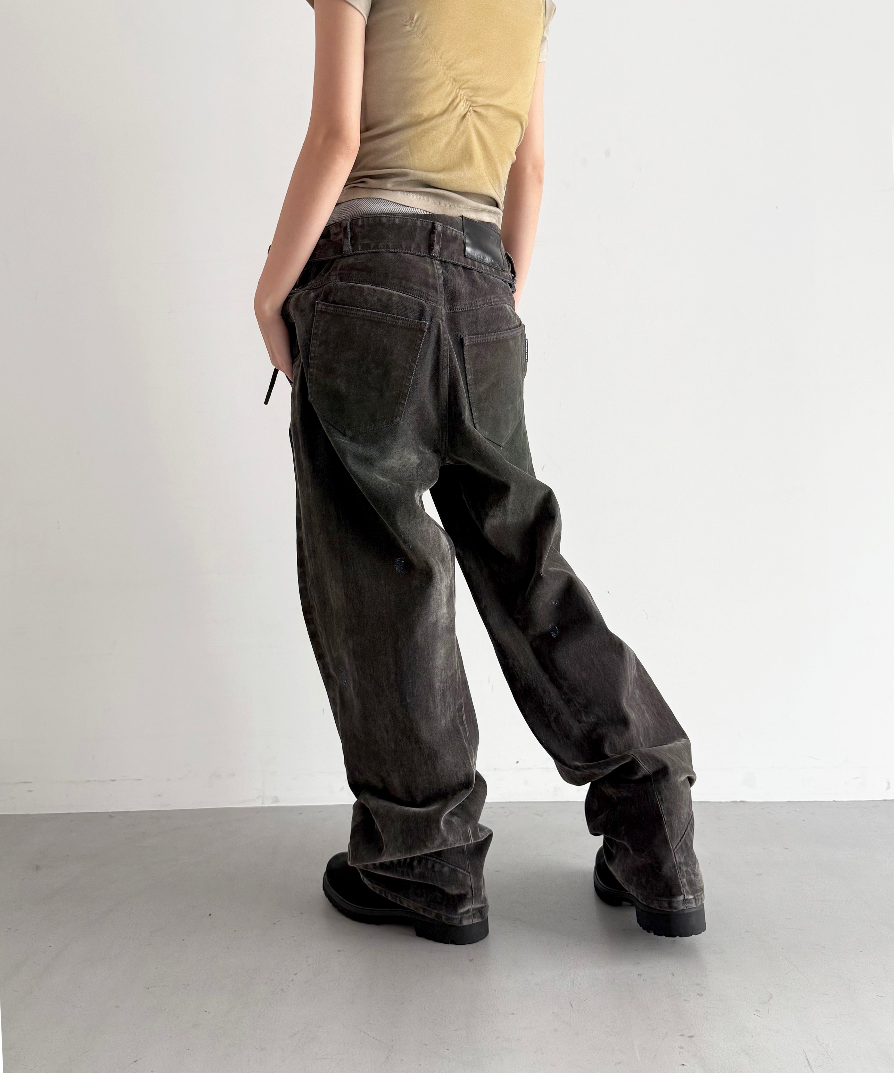 LOADINGROOM Twisted waist jeans "VELVET GREY"