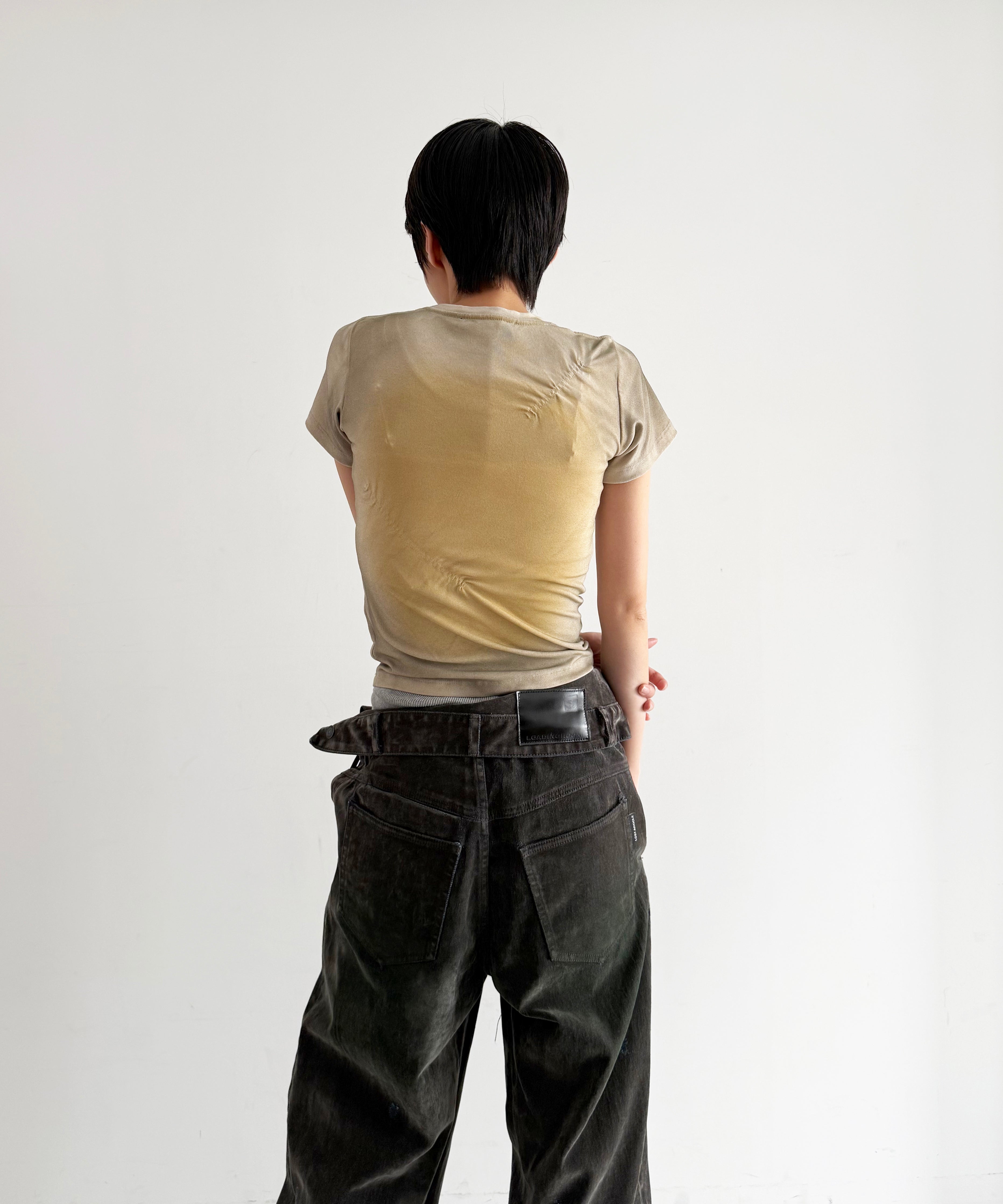 LOADINGROOM Twisted waist jeans "VELVET GREY"