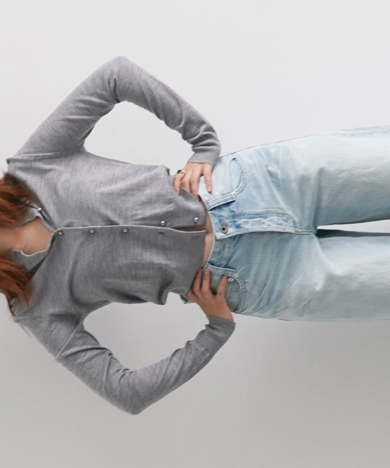 FAX COPY EXPRESS Gardener straight-leg denim pants "BLUE"