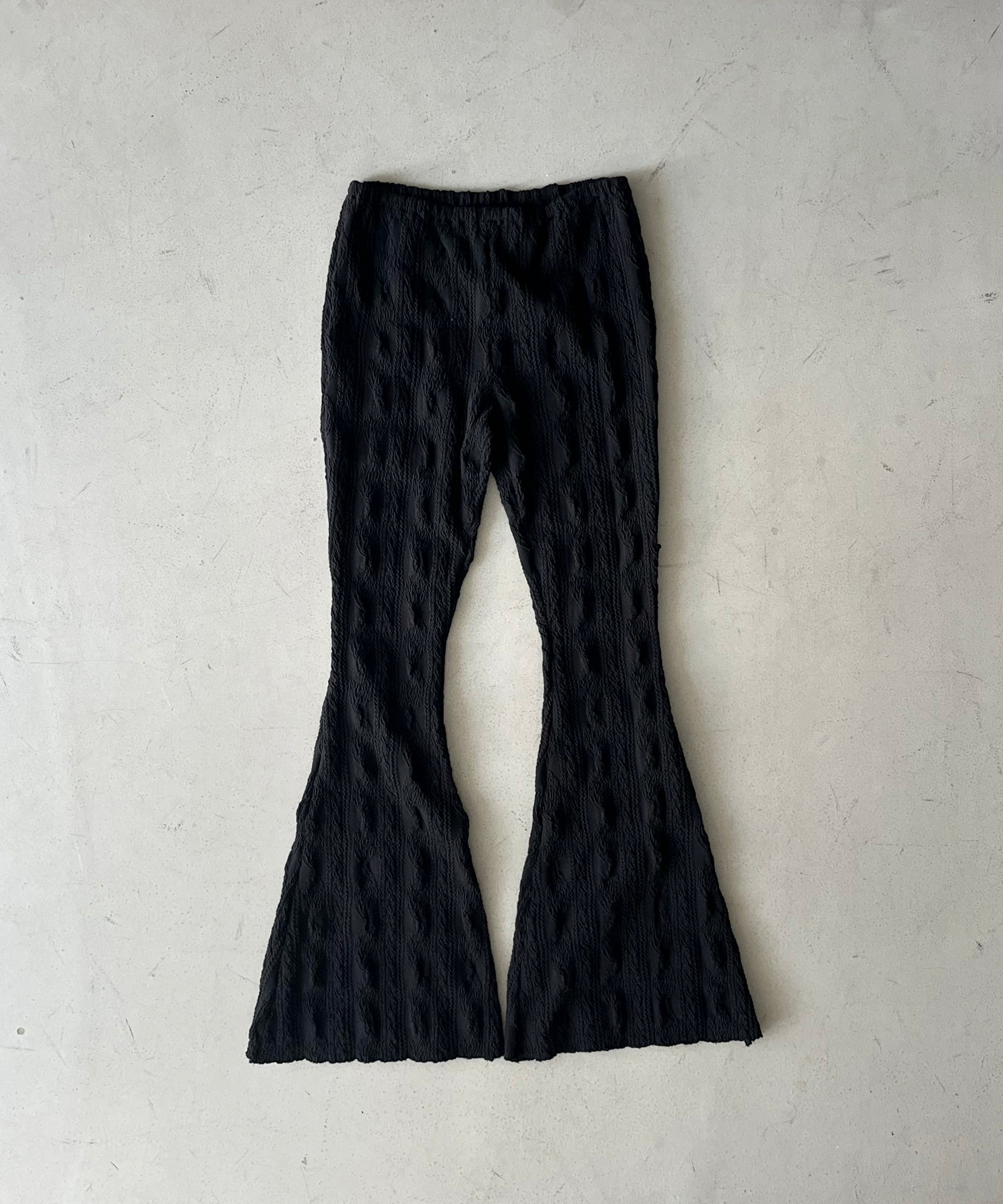 kotohayokozawa Shrunk - knit legging pants "BLACK"