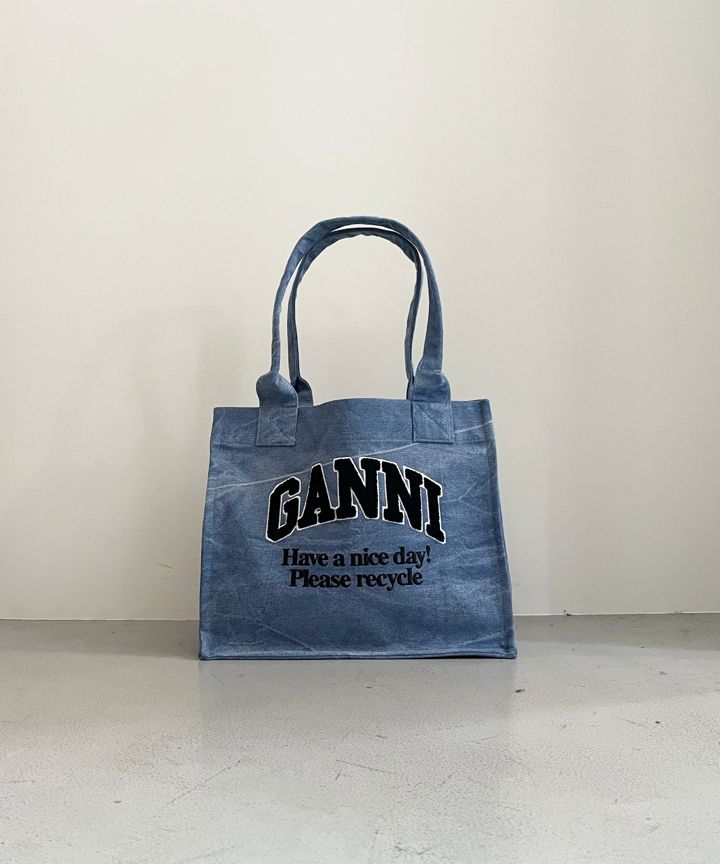 GANNI Large easy shopper "LIGHT BLUE VINTAGE"