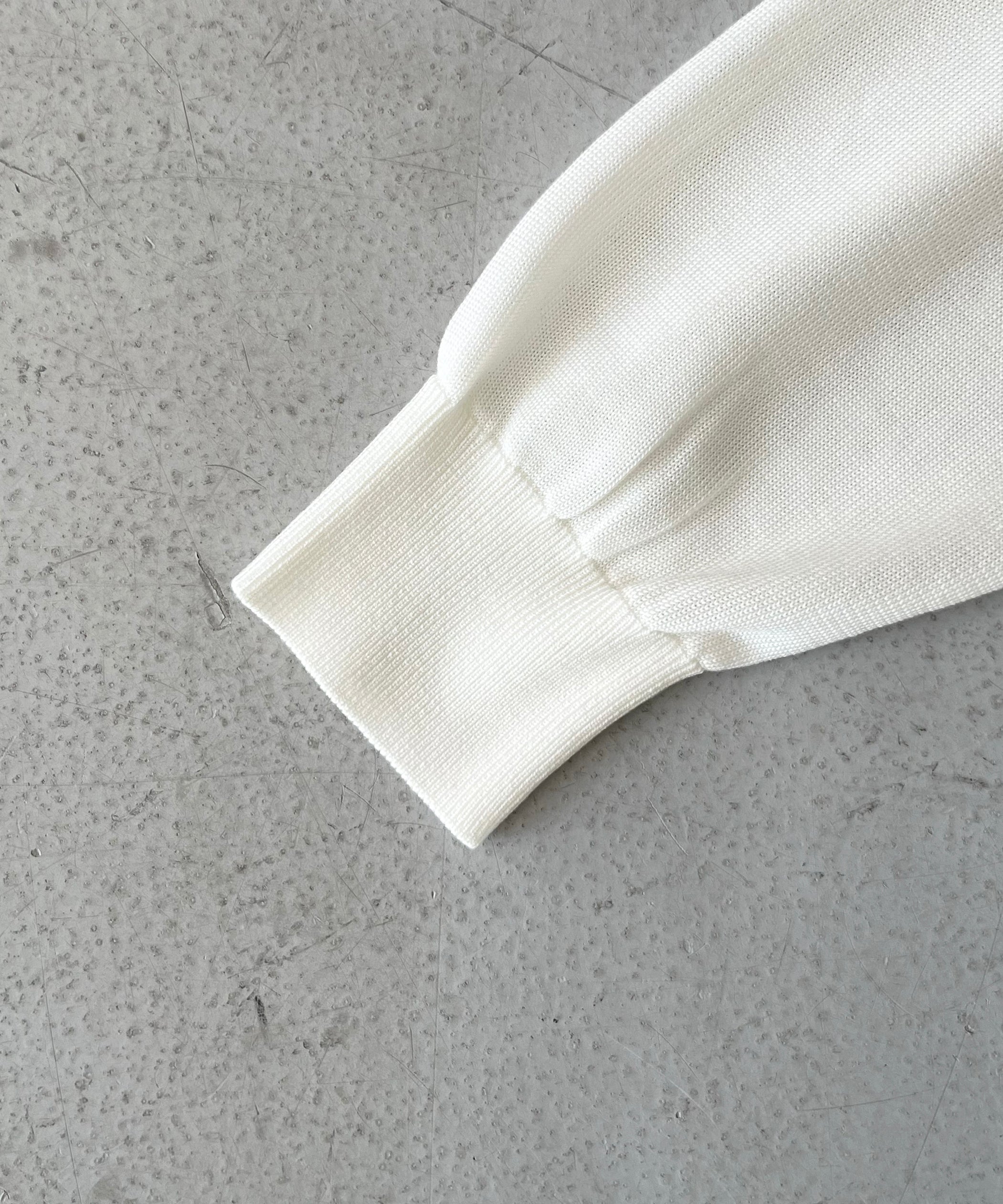 【EXCLUSIVE】crepuscule Open collar knit shirt "WHITE"