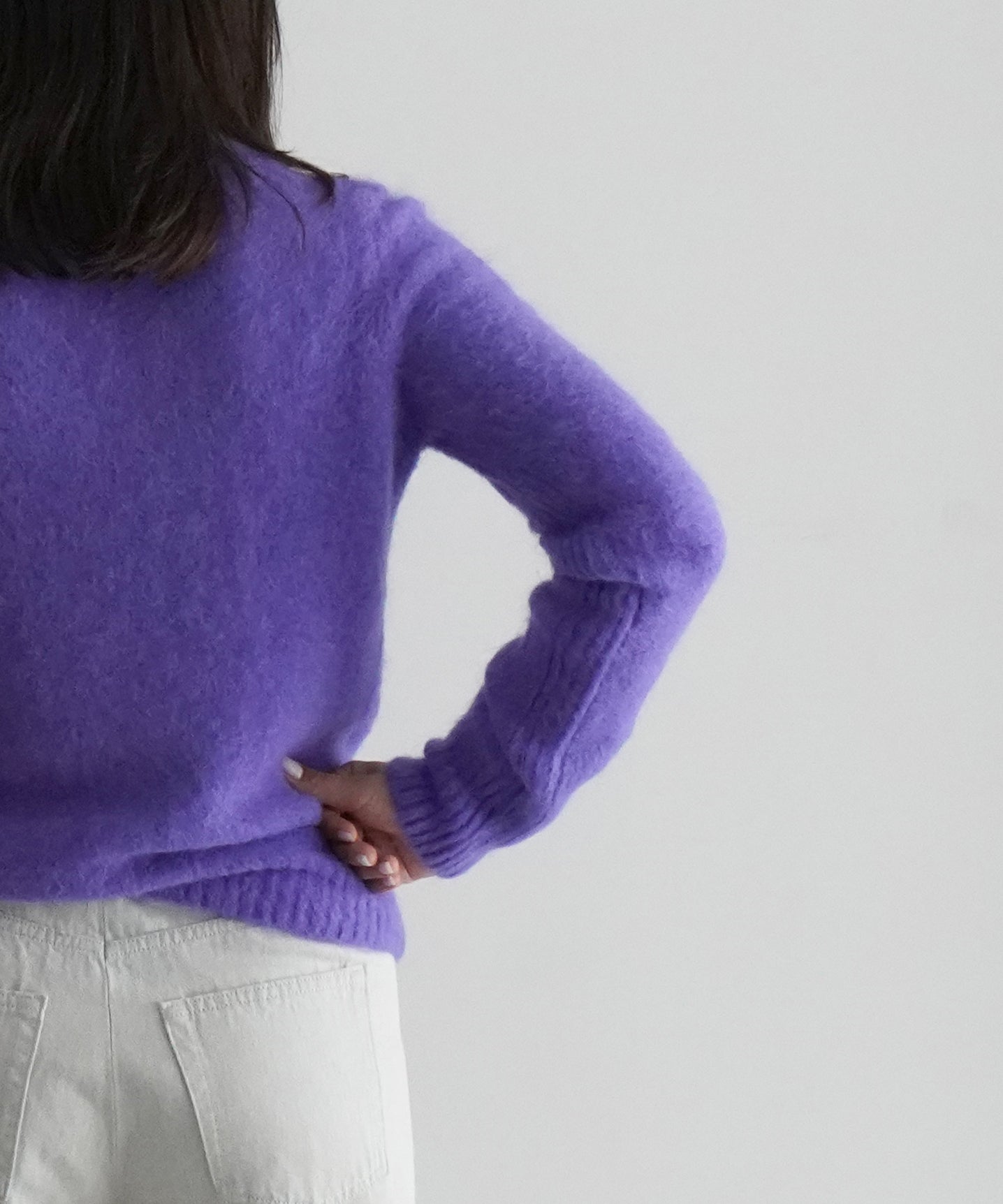 GANNI Brushed alpaca o-neck "SIMPLY PURPLE"