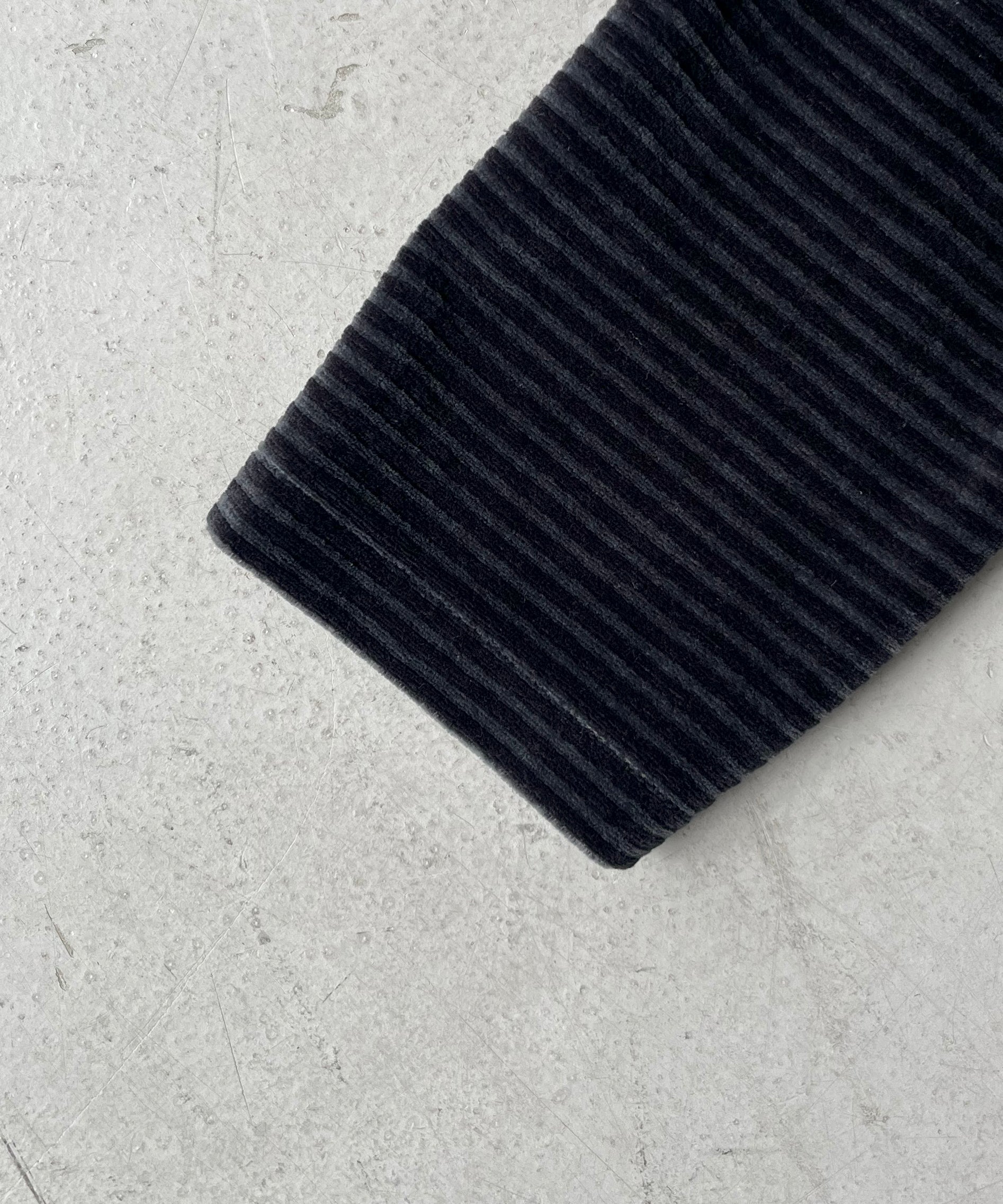 OUR LEGACY Shrunken fullzip polo "PHANTOM STRIPE VELOUR"