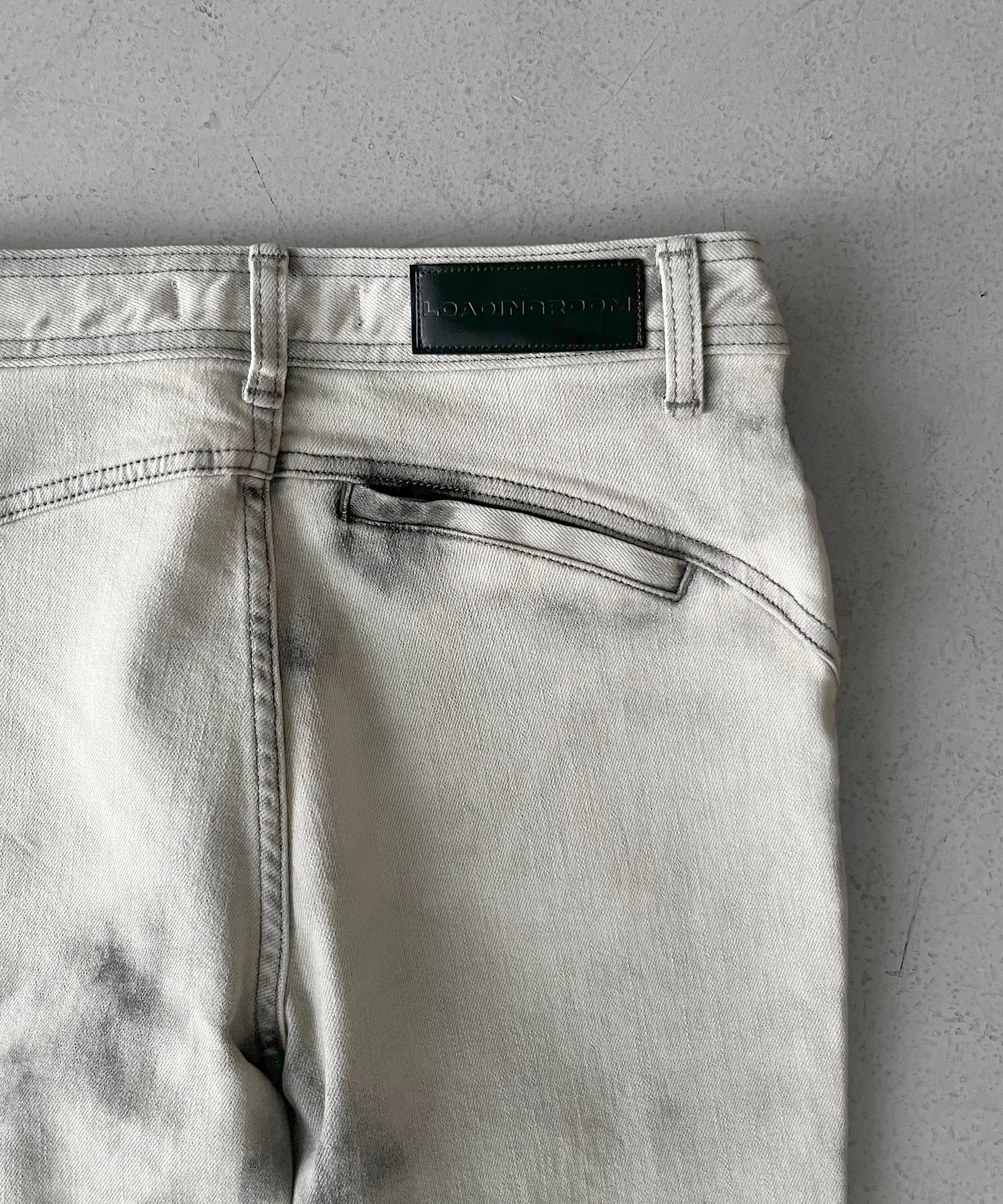 LOADINGROOM Draped flare jeans "SAND BLACK"