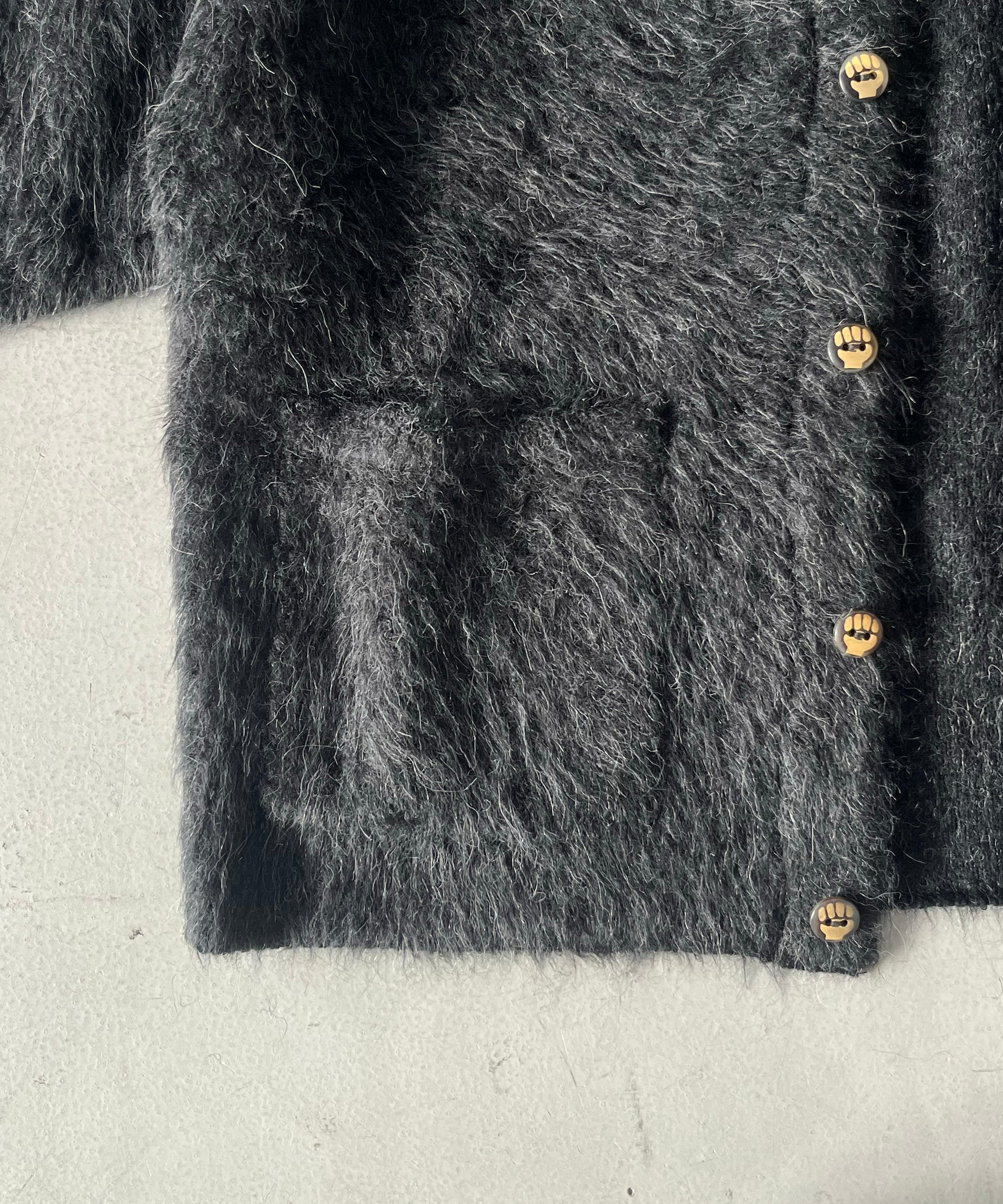 The Inoue Brothers Suri alpaca cardigan "BLACK"
