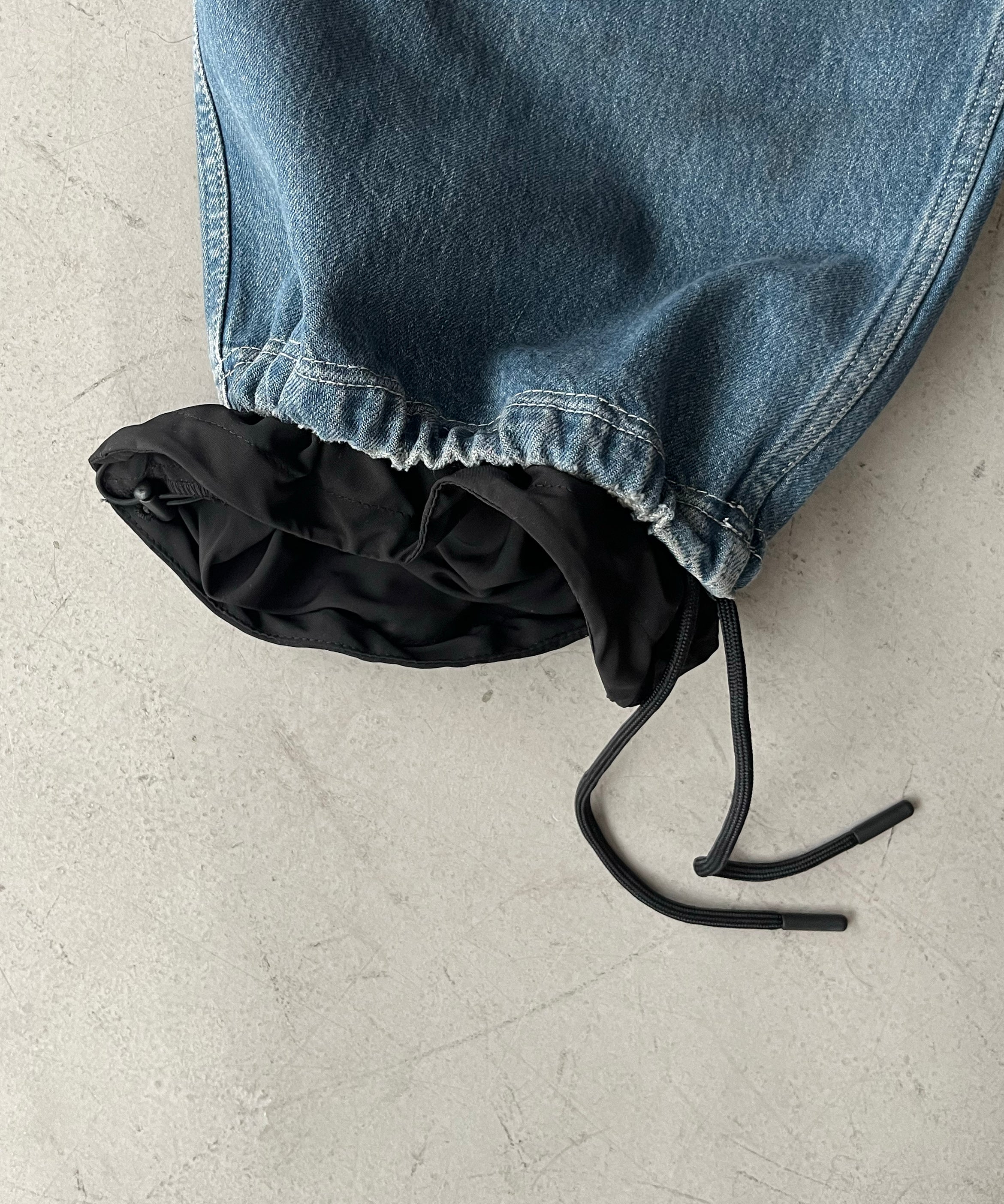 LOADINGROOM Double denim track pants women "DIRTY BLUE"