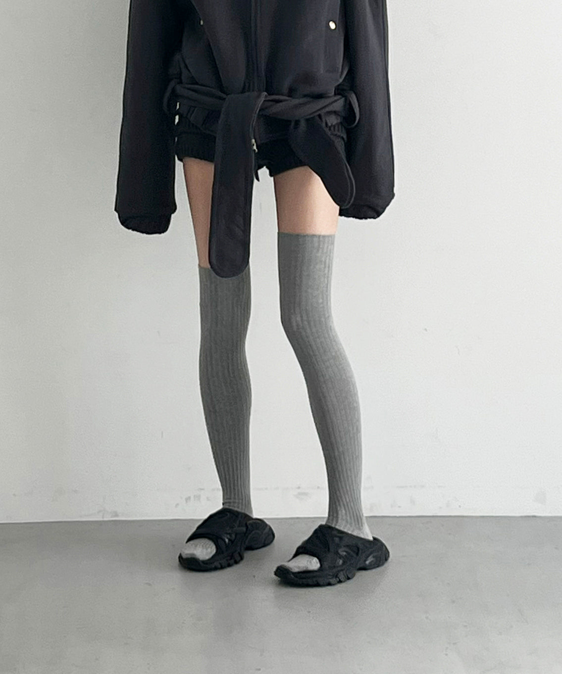 Baserange Overknee socks "GREY MELANGE"