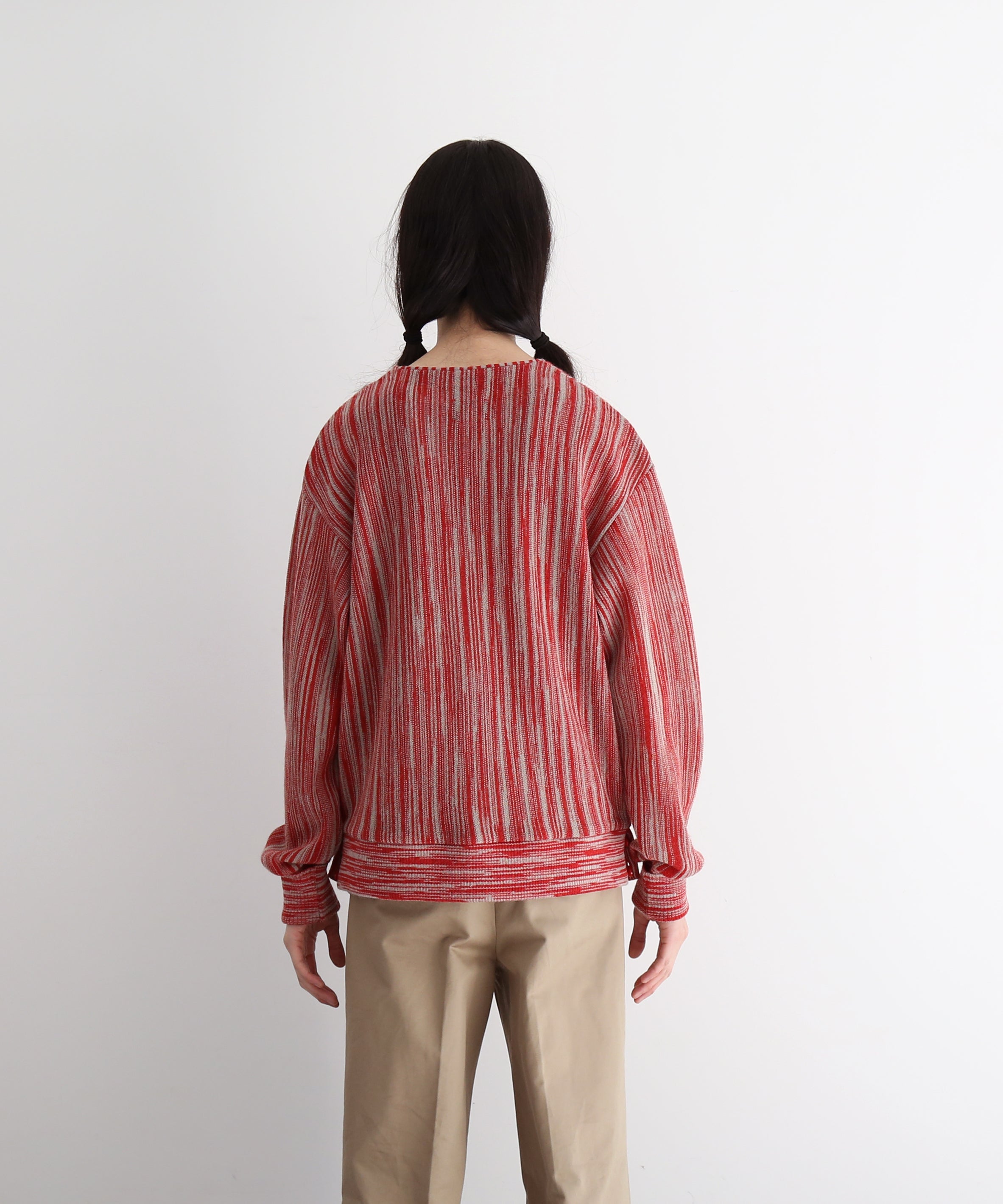 NEEDLES Knit cardigan -crepe weave- "RED"