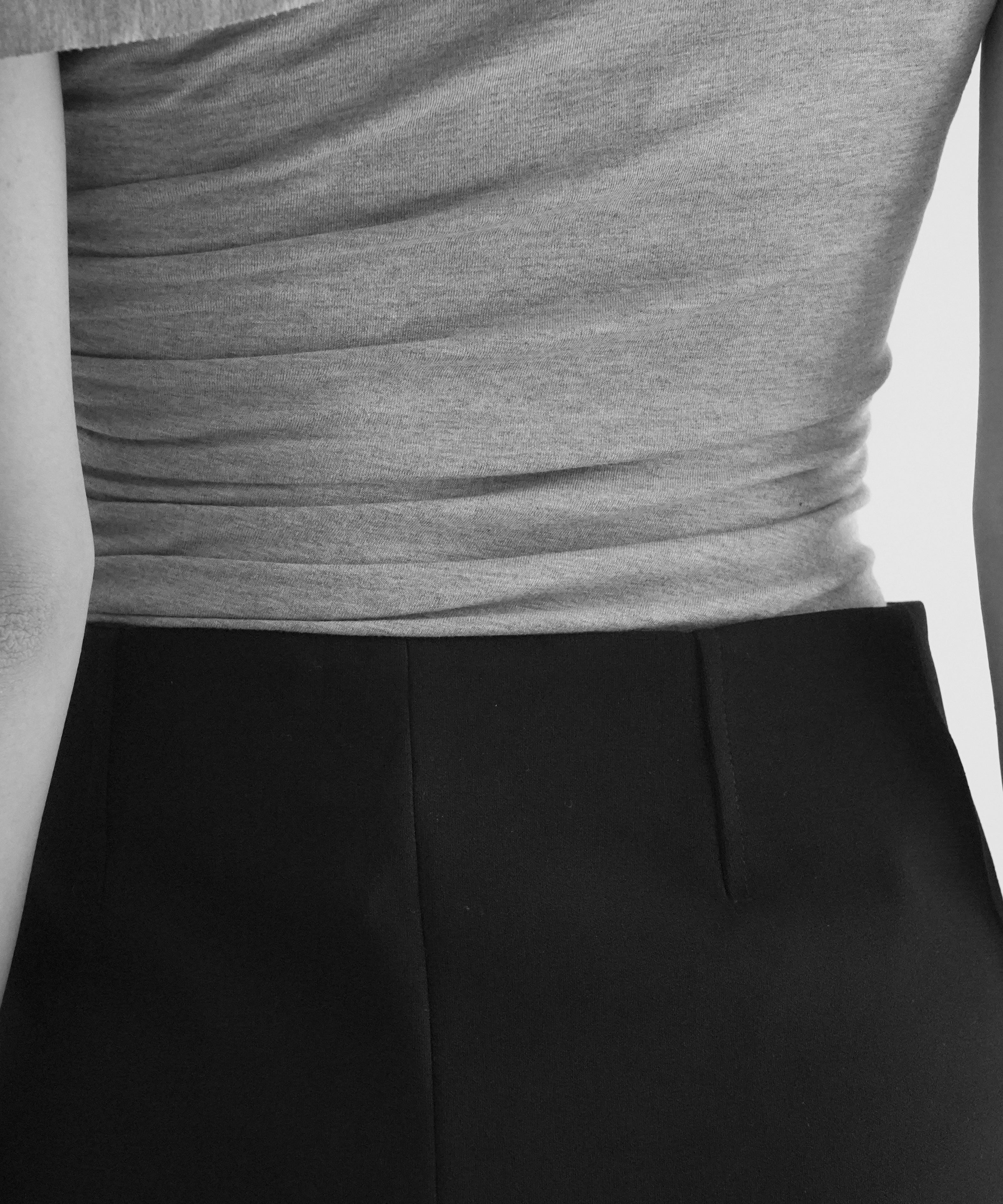 GANNI Bonded crepe skirt "BLACK"