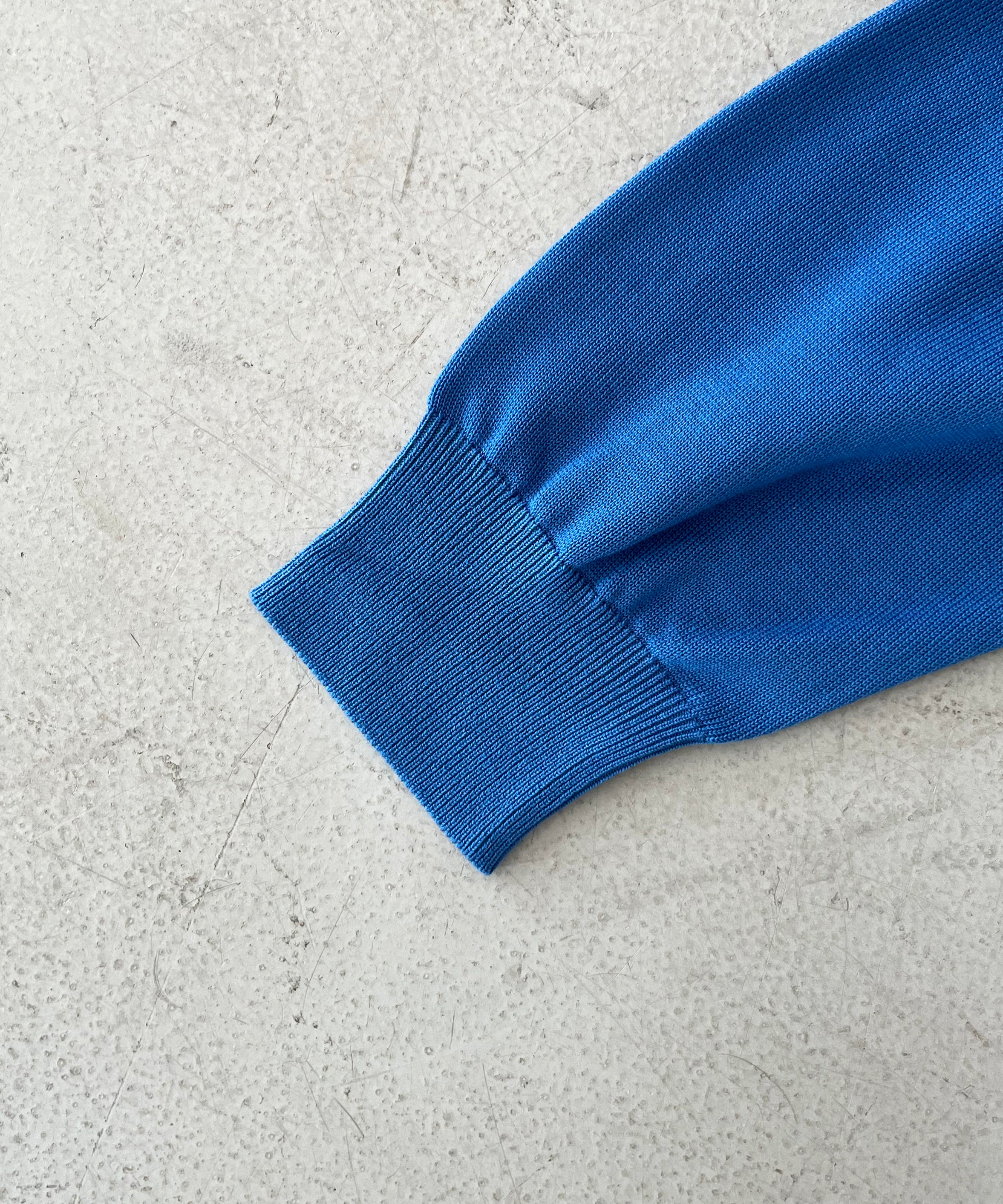 【EXCLUSIVE】crepuscule Open collar knit shirt "BLUE"