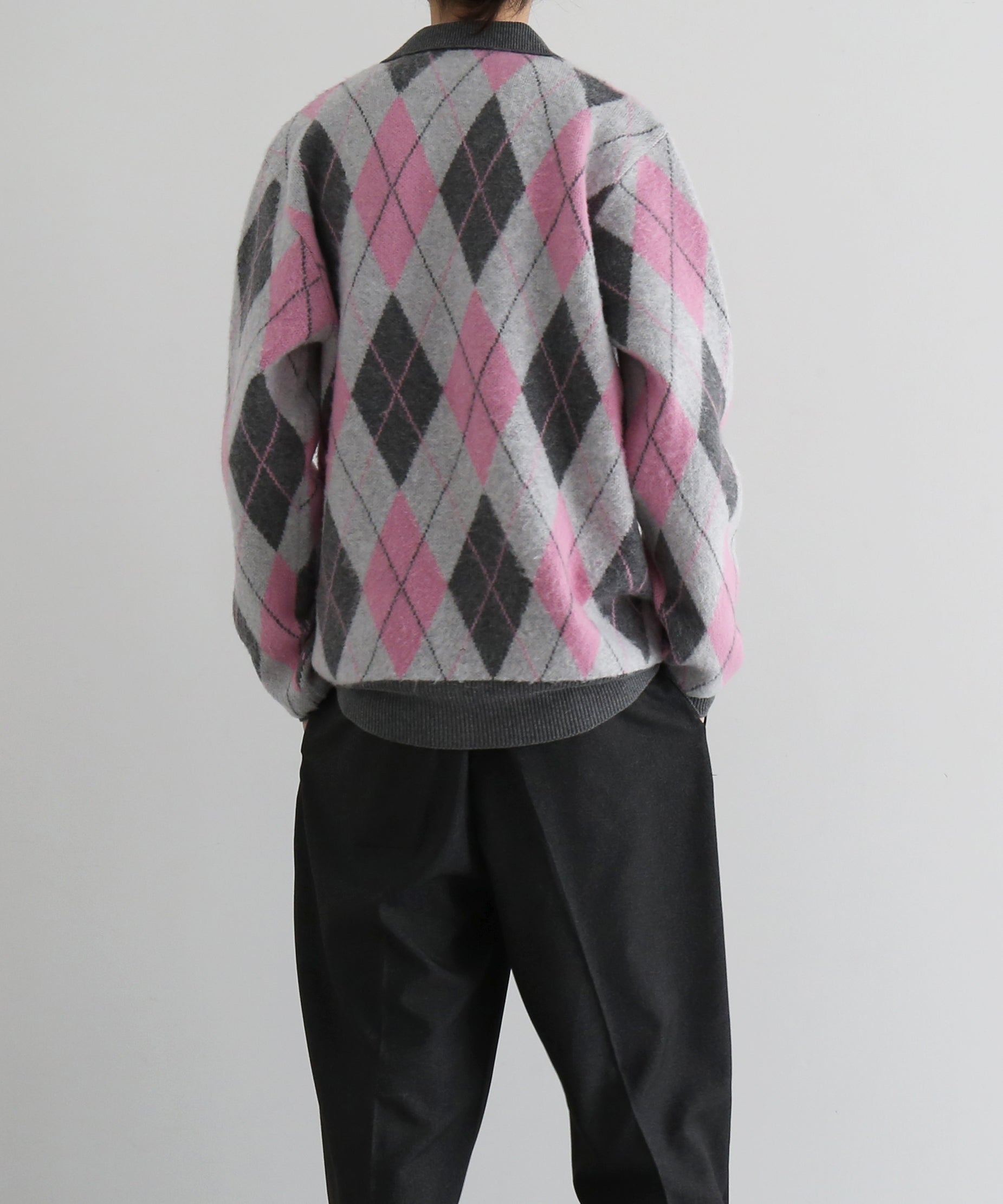 【Pre order】KAIKO Domestic knit polo cardigan "FIGURE PINK"