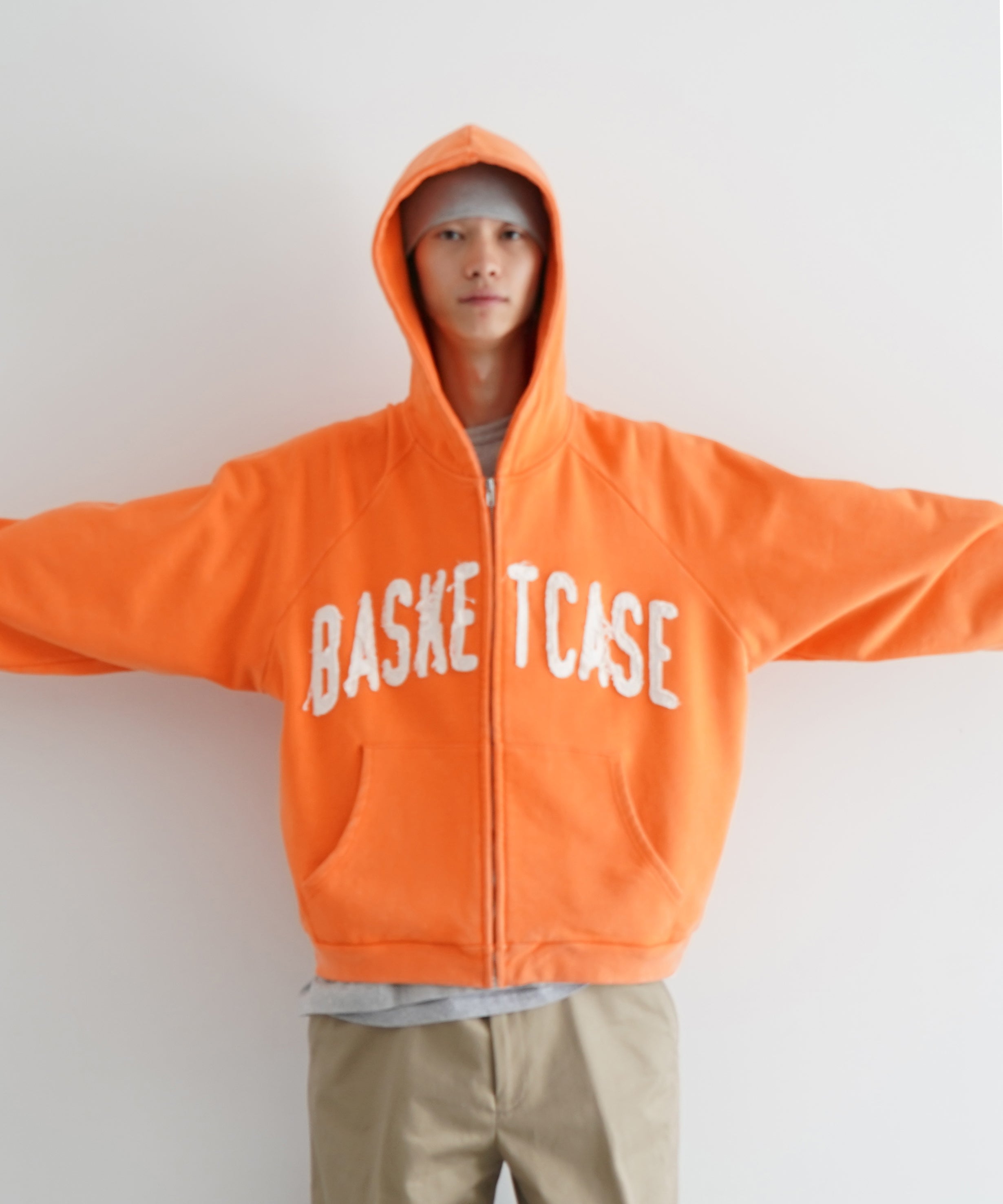 Basketcase Dweller, zip-up hoodie "ORANGE"