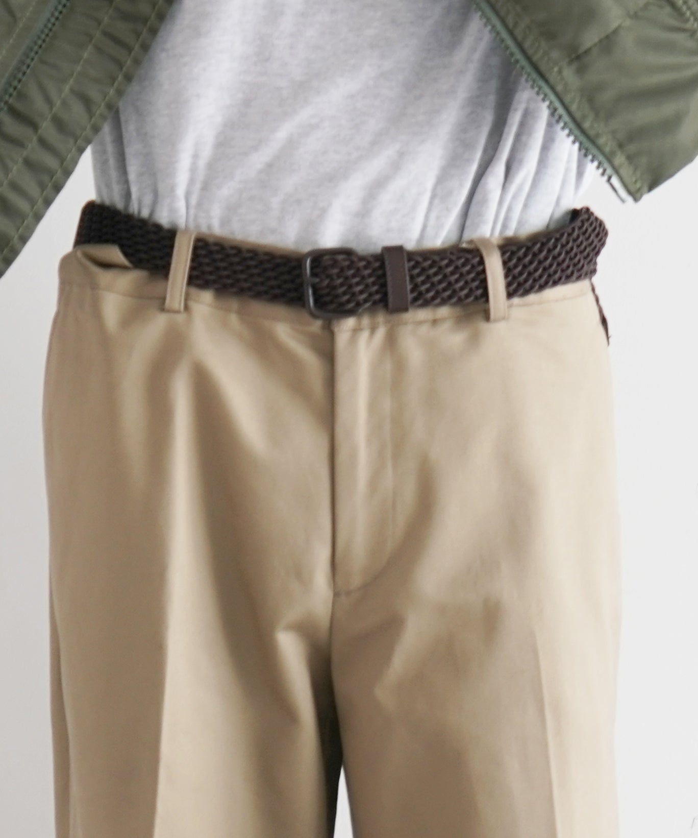 【EXCLUSIVE】NEONSIGN Triple-twisted wide pants "DUSTY KHAKI"