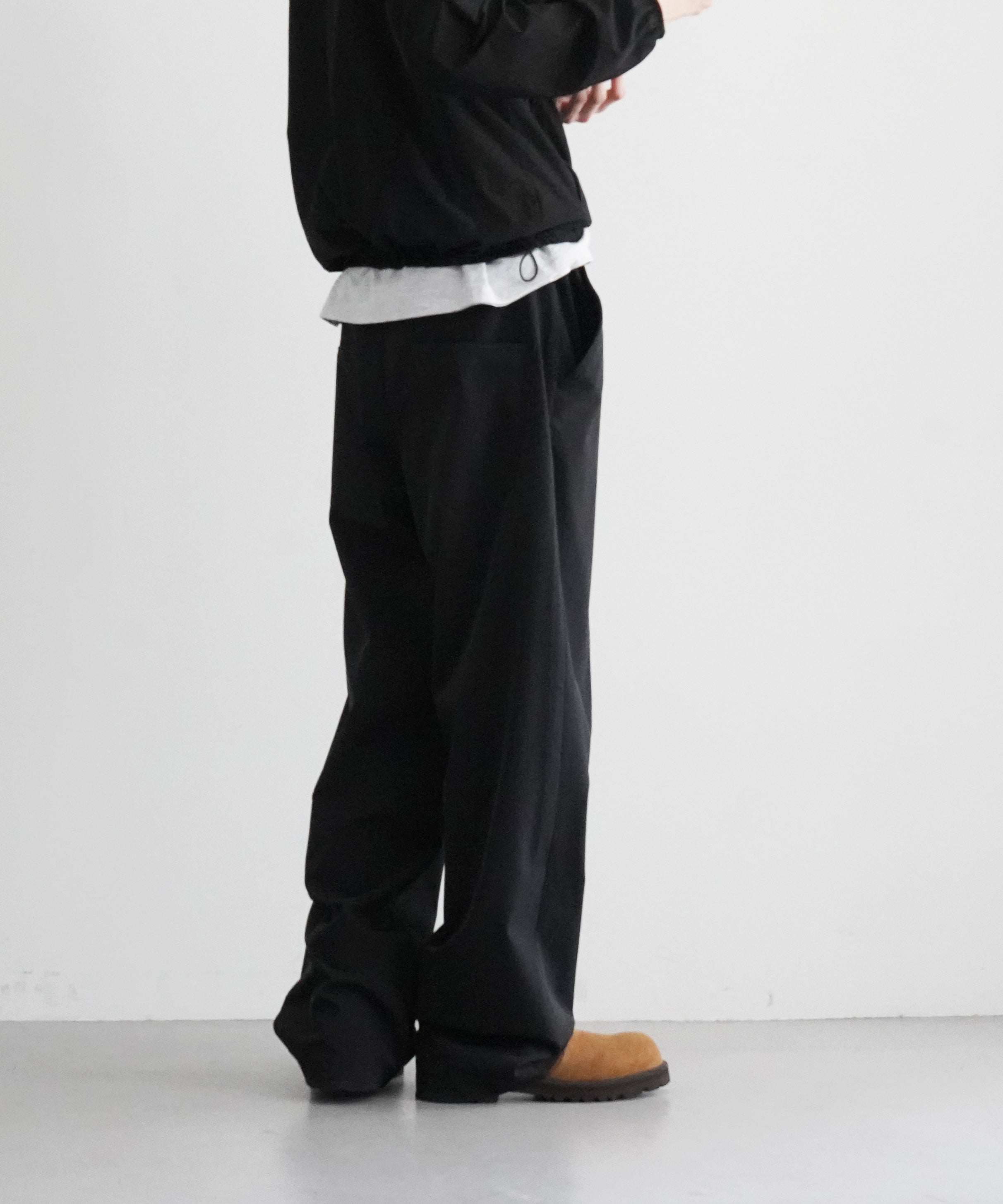 order Loose gabardine pants "BLACK"