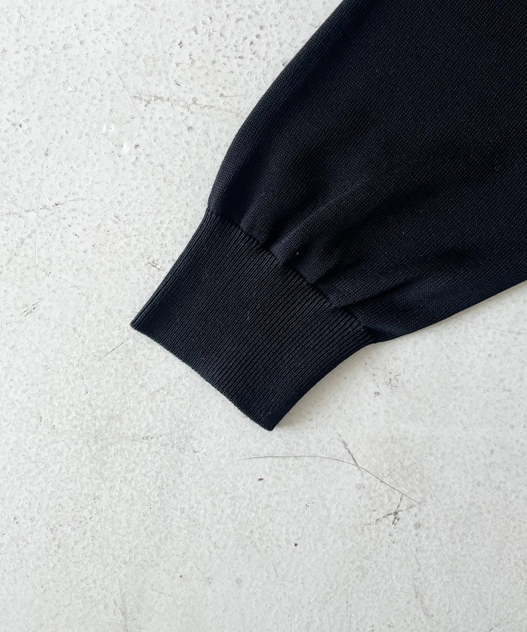 【EXCLUSIVE】crepuscule Open collar knit shirt "BLACK"
