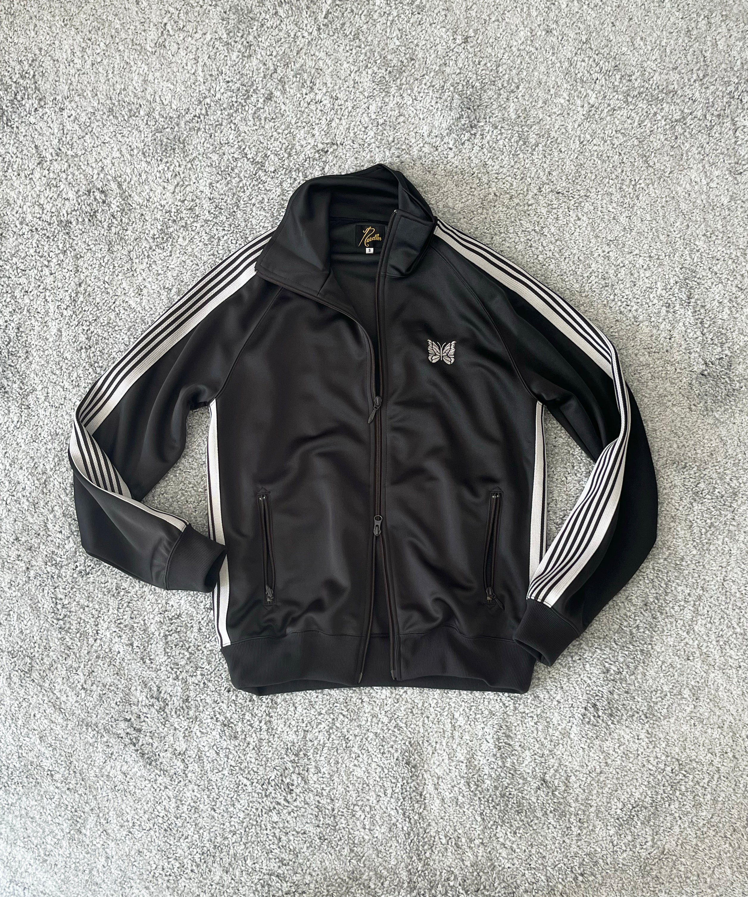 NEEDLES Track jacket - poly smooth "CHARCOAL"