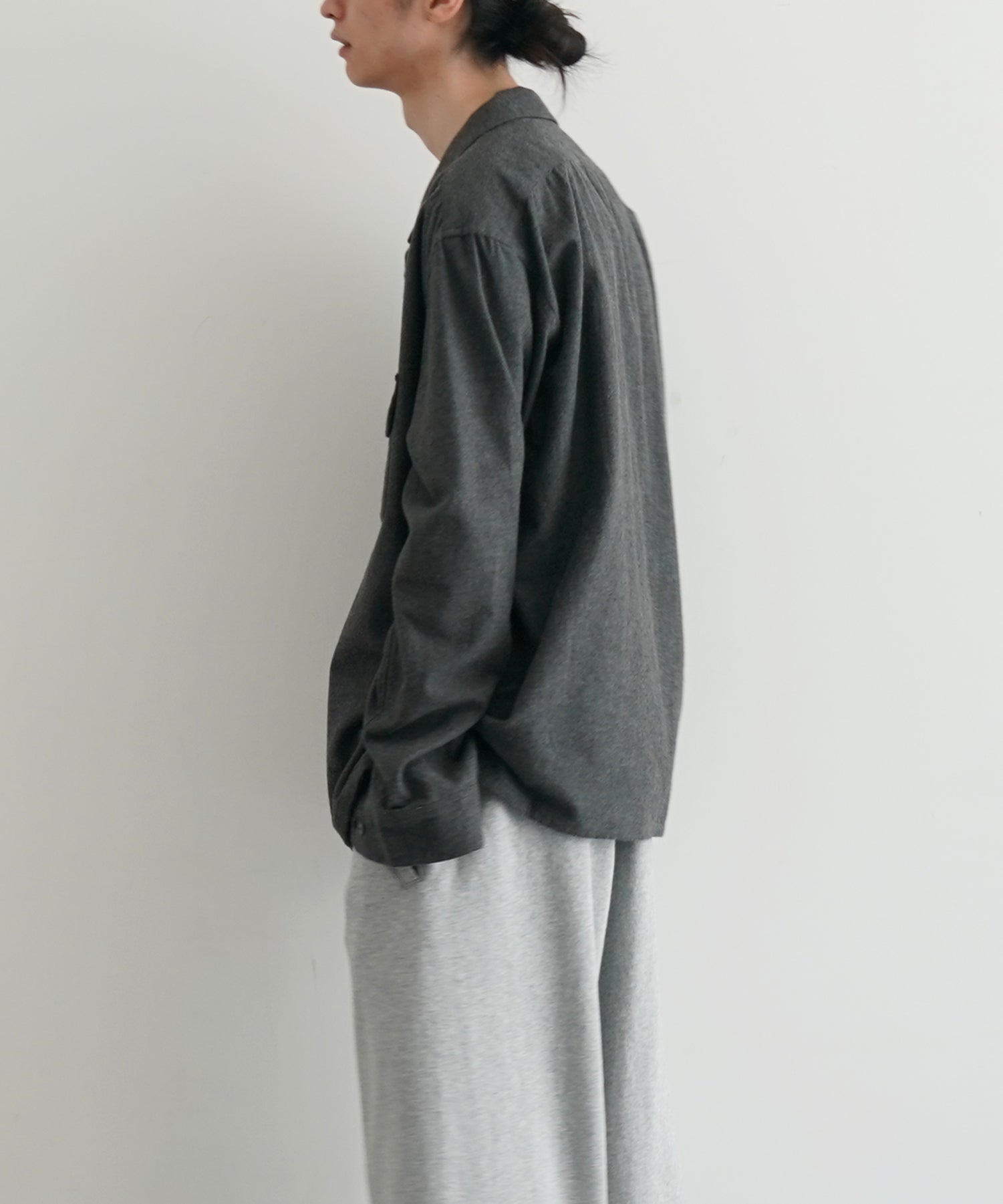 UNUSED Us2526 flannel shirt "CHARCOAL"