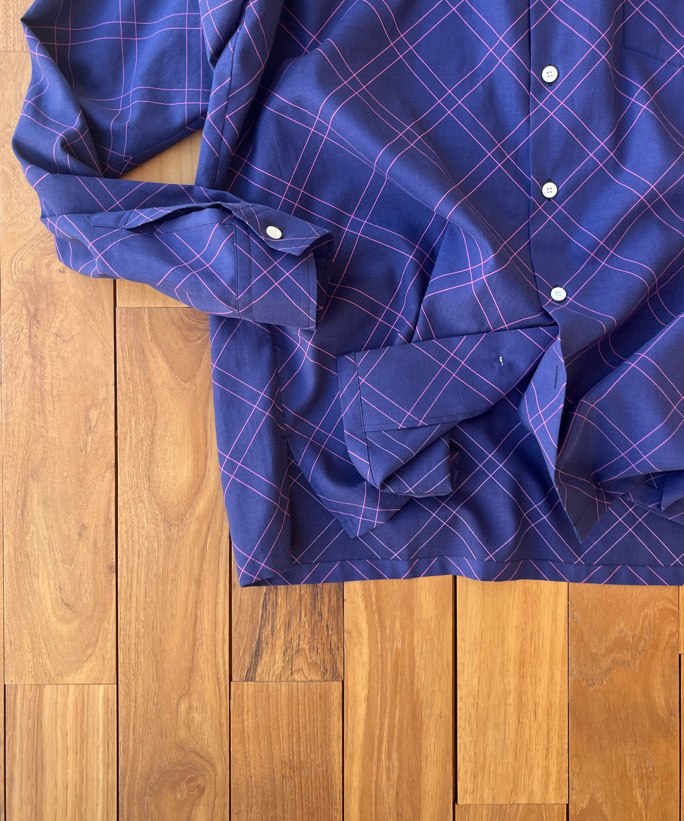 COTTON PAN Dorami l/s 綿シルクシャツchank "NAVY"