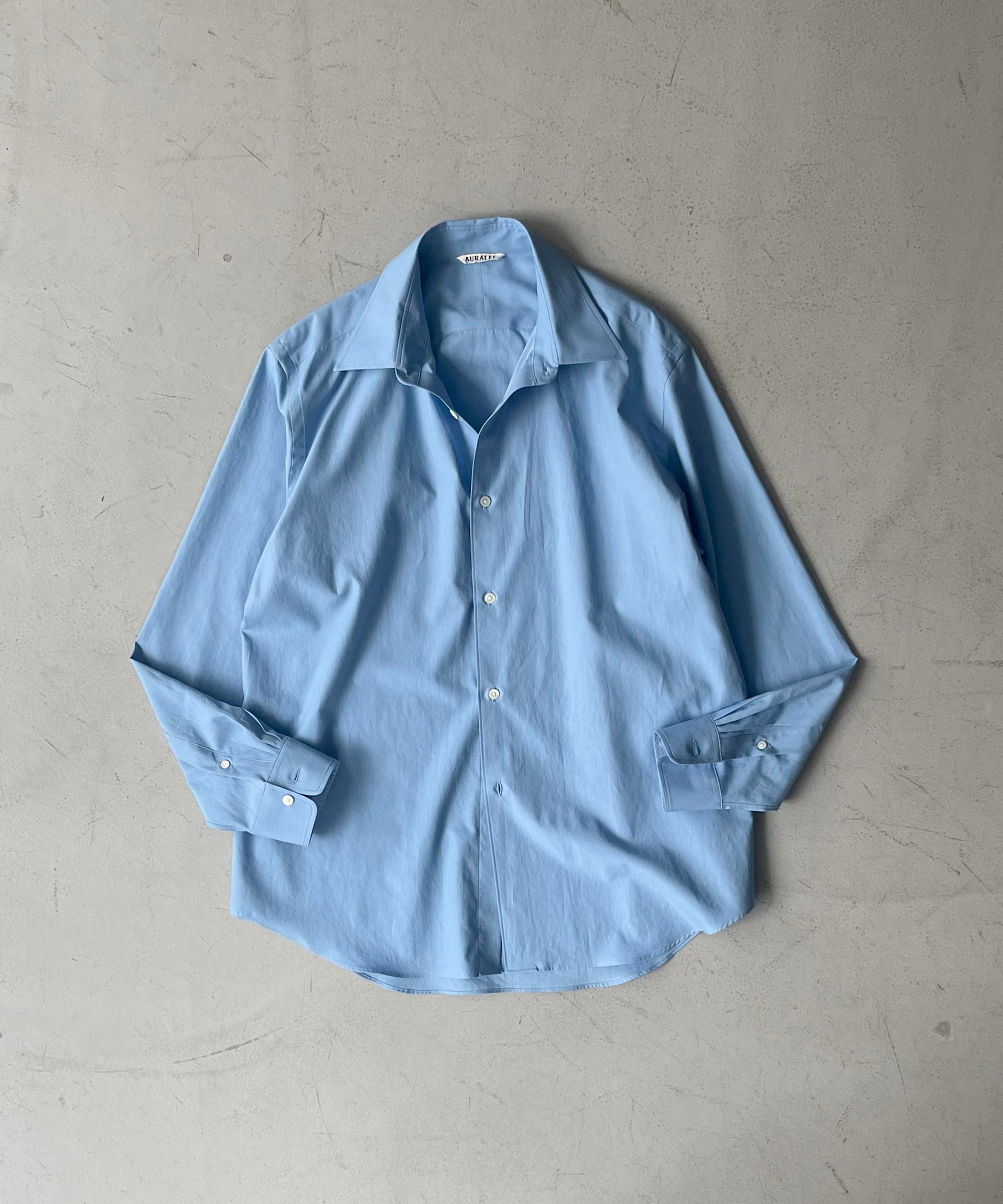 AURALEE Washed finx twill shirt "BLUE"