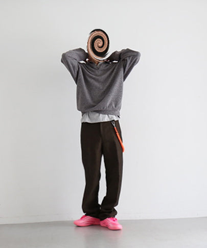 【EXCLUSIVE】crepuscule Co/ra moss stitch skipper "HEATHER BROWN"