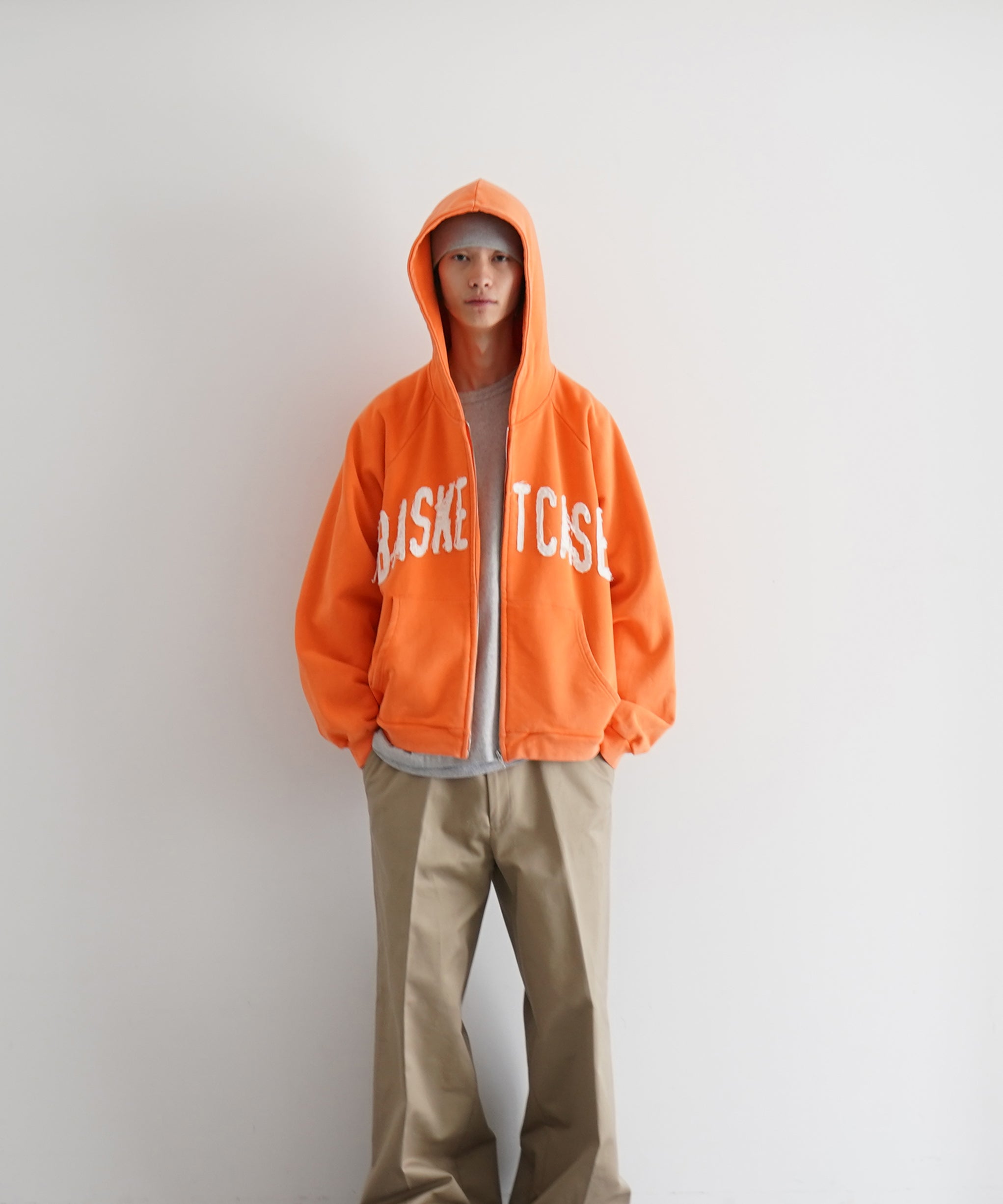 Basketcase Dweller, zip-up hoodie "ORANGE"