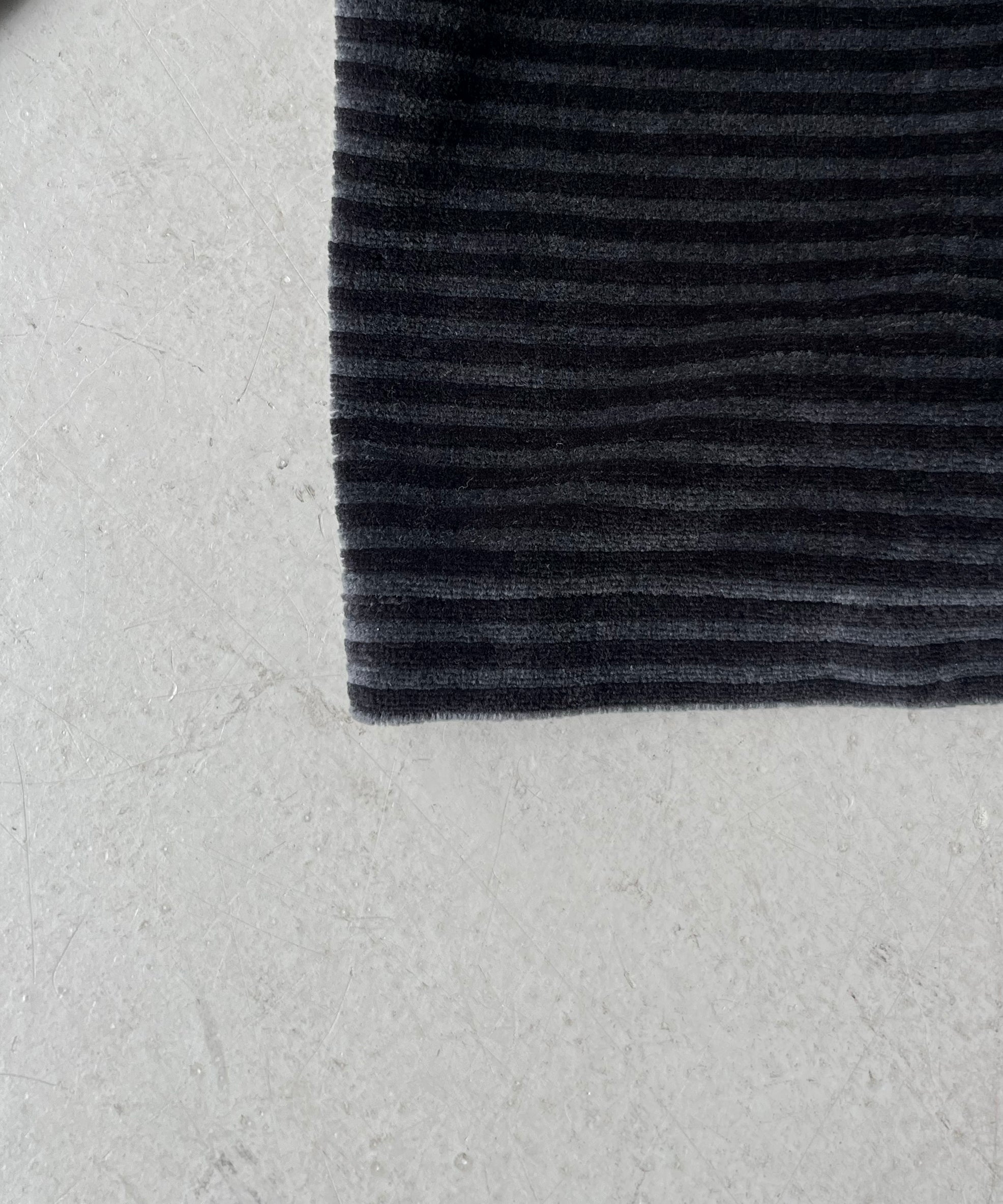OUR LEGACY Shrunken fullzip polo "PHANTOM STRIPE VELOUR"