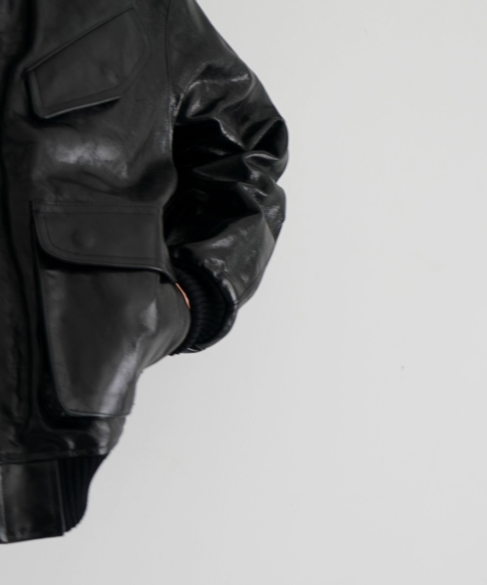 AURALEE Lamb leather zip blouson "BLACK"