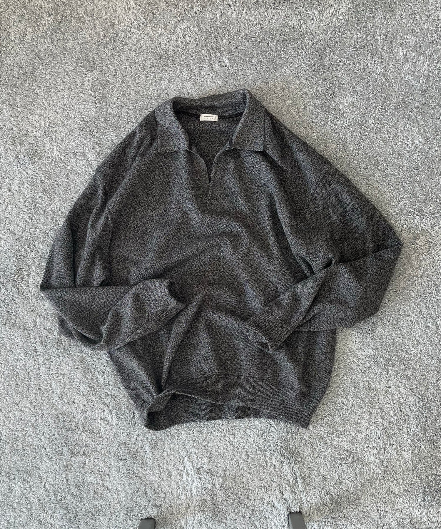 【EXCLUSIVE】crepuscule Co/ra moss stitch skipper "BLACK"