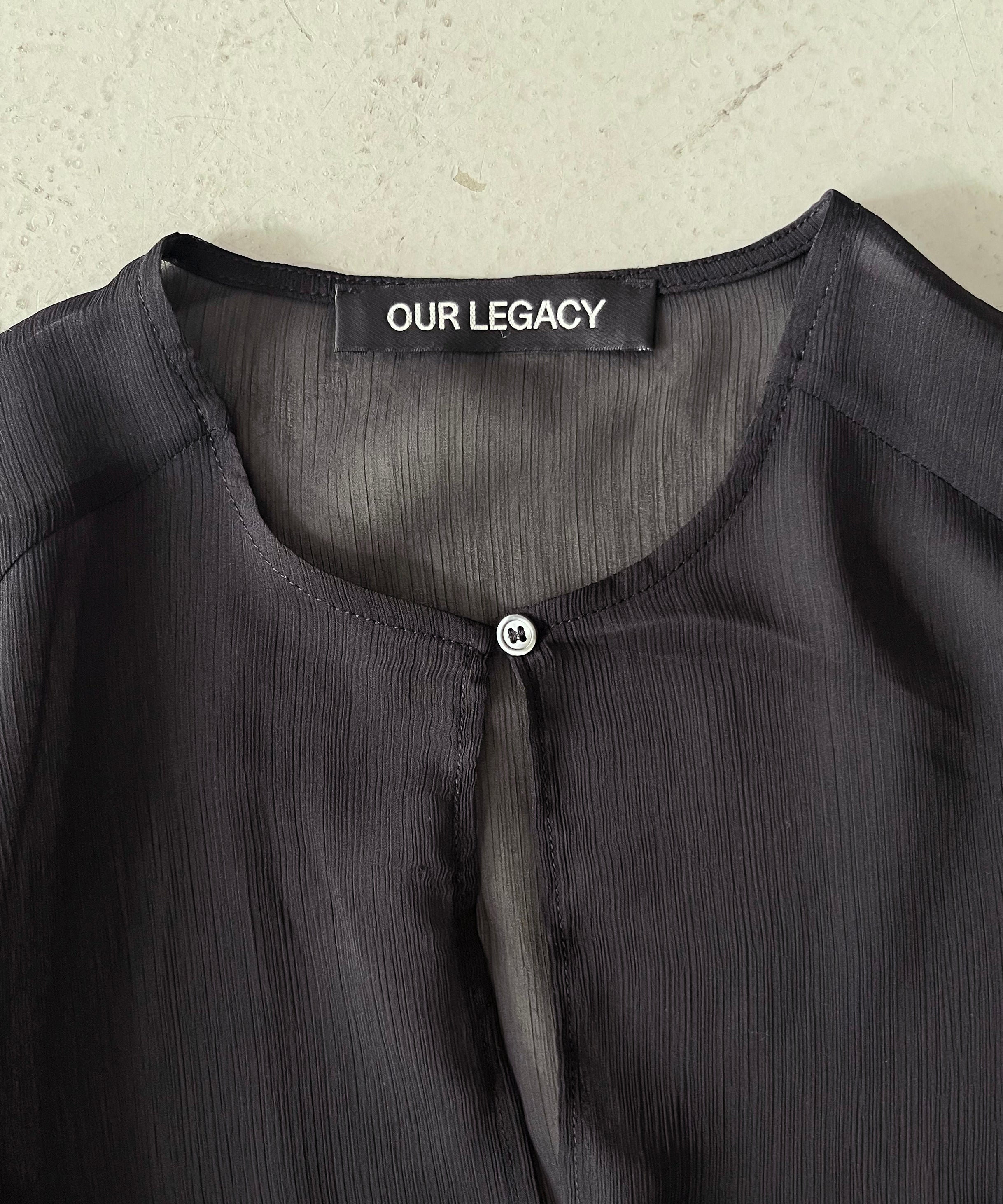 OUR LEGACY Waist blouse "CRINKLE BLACK VEIL POLY"