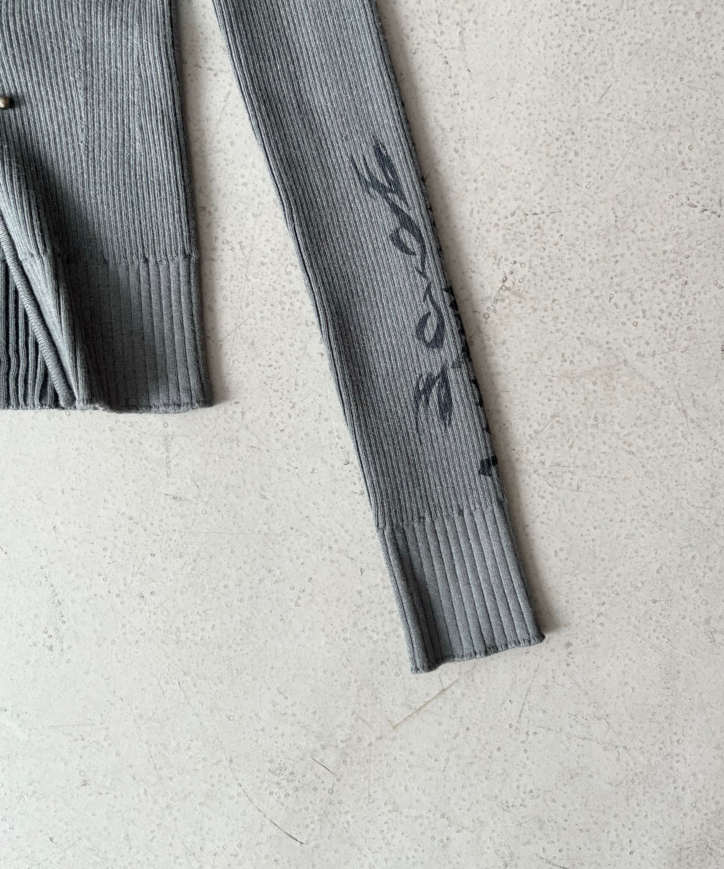 LOADINGROOM Dirty note knit zip "GREY"