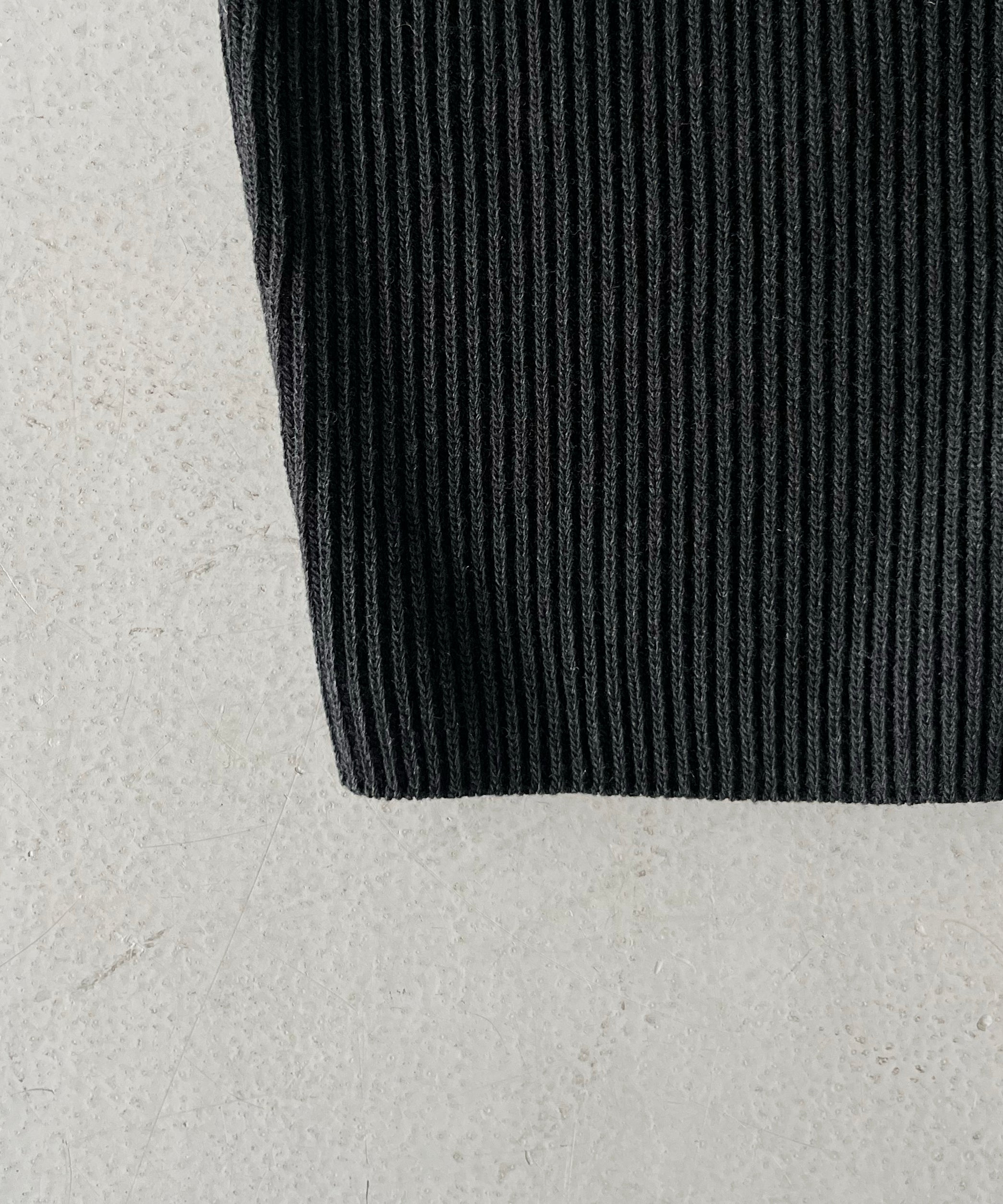 AURALEE Super fine wool rib knit shirt cardigan "BLACK"