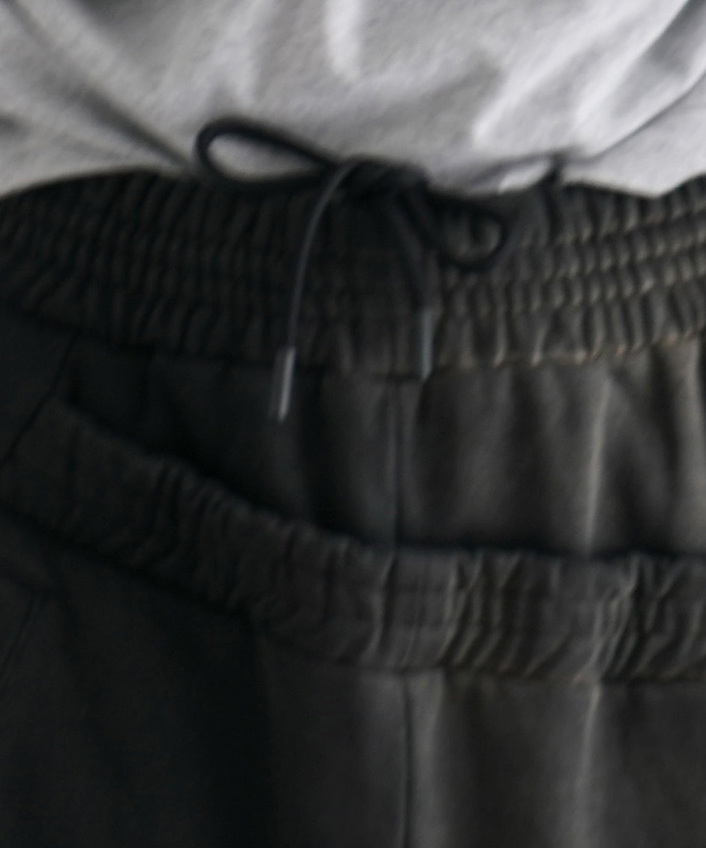 LOADINGROOM Double waist sweatpants men "WASHED BLACK"