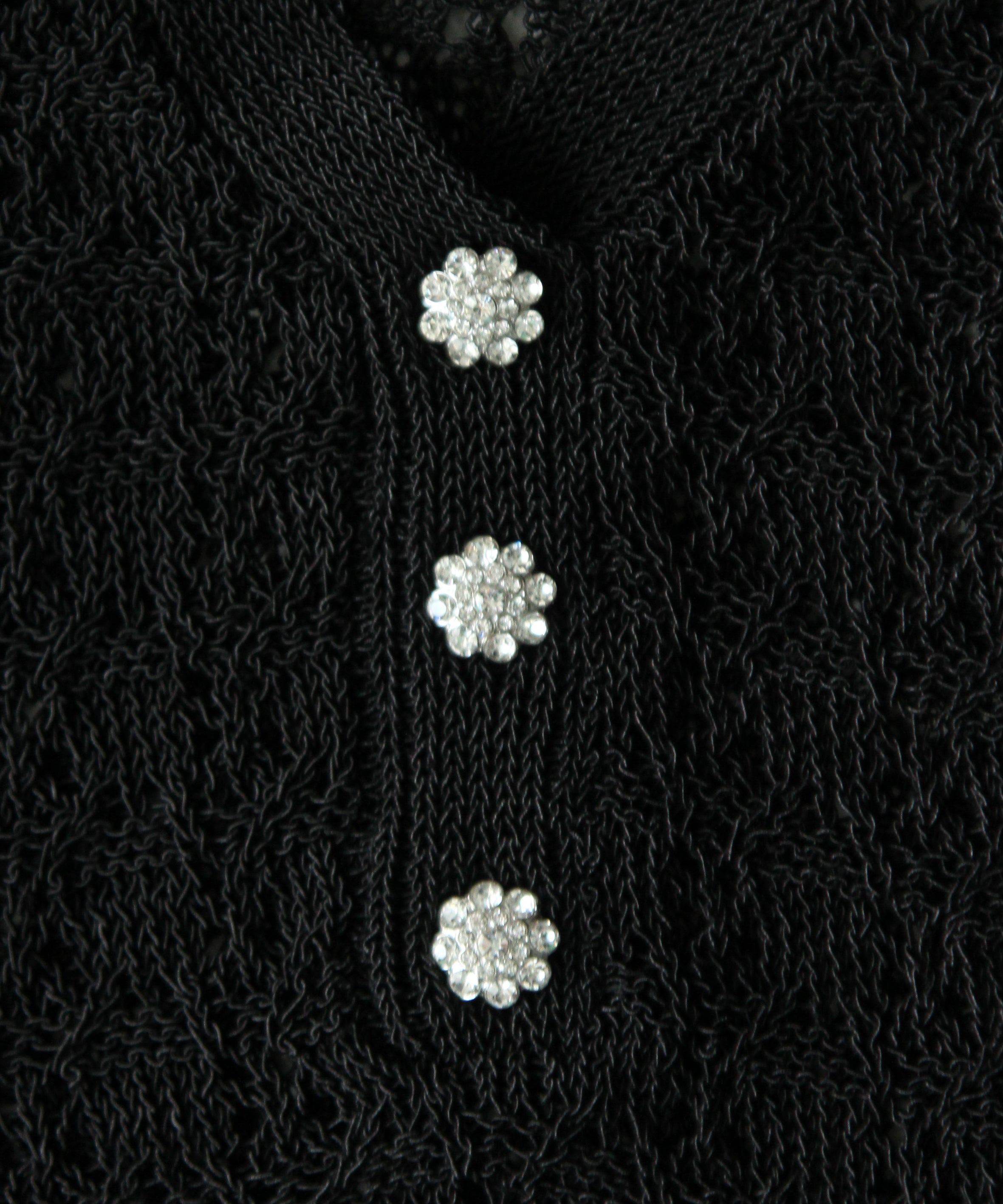 GANNI Shiny pointelle knit short sleeve polo "BLACK"