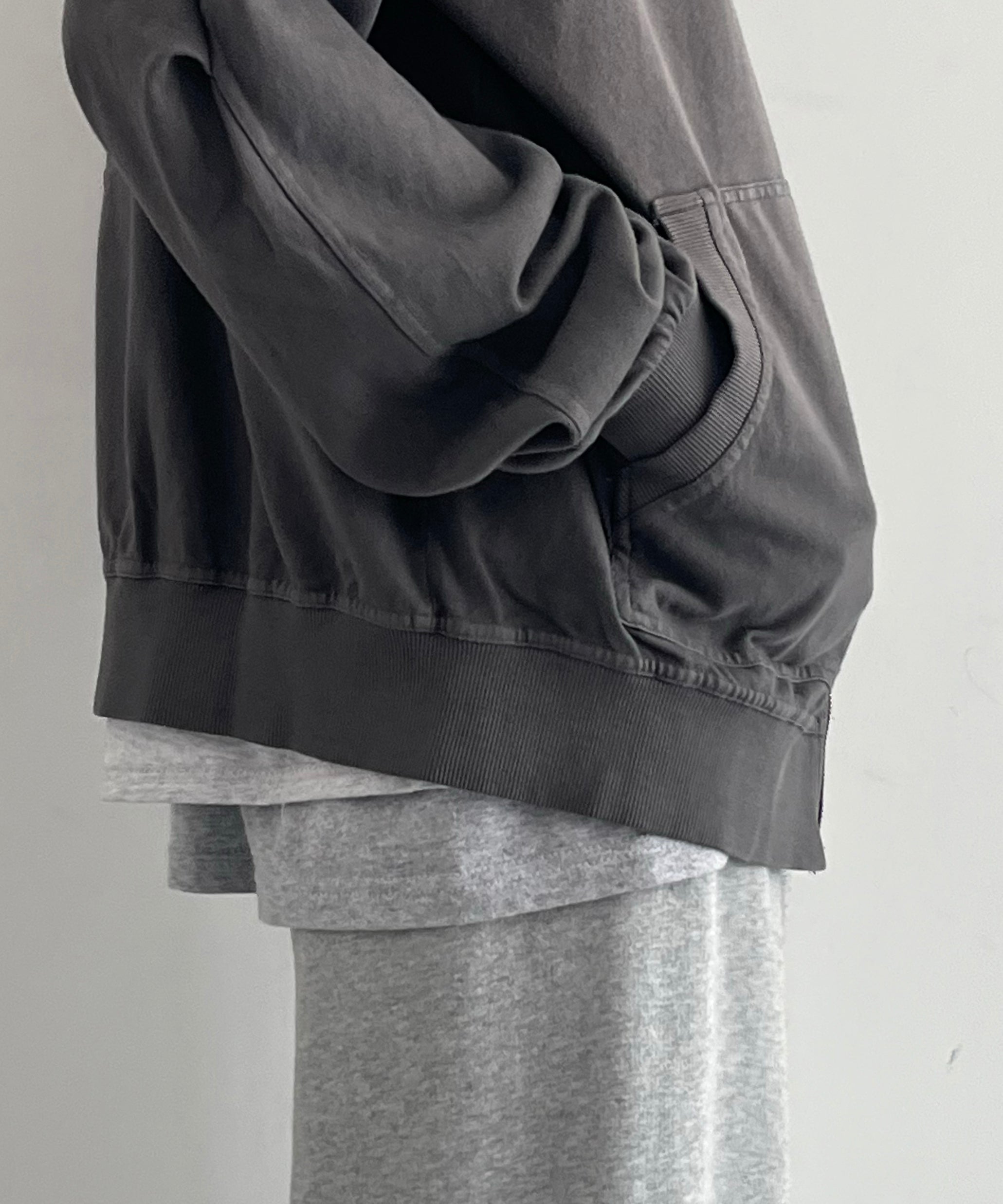SAN SAN GEAR Washed hoodie zip-up "CHARCOAL"