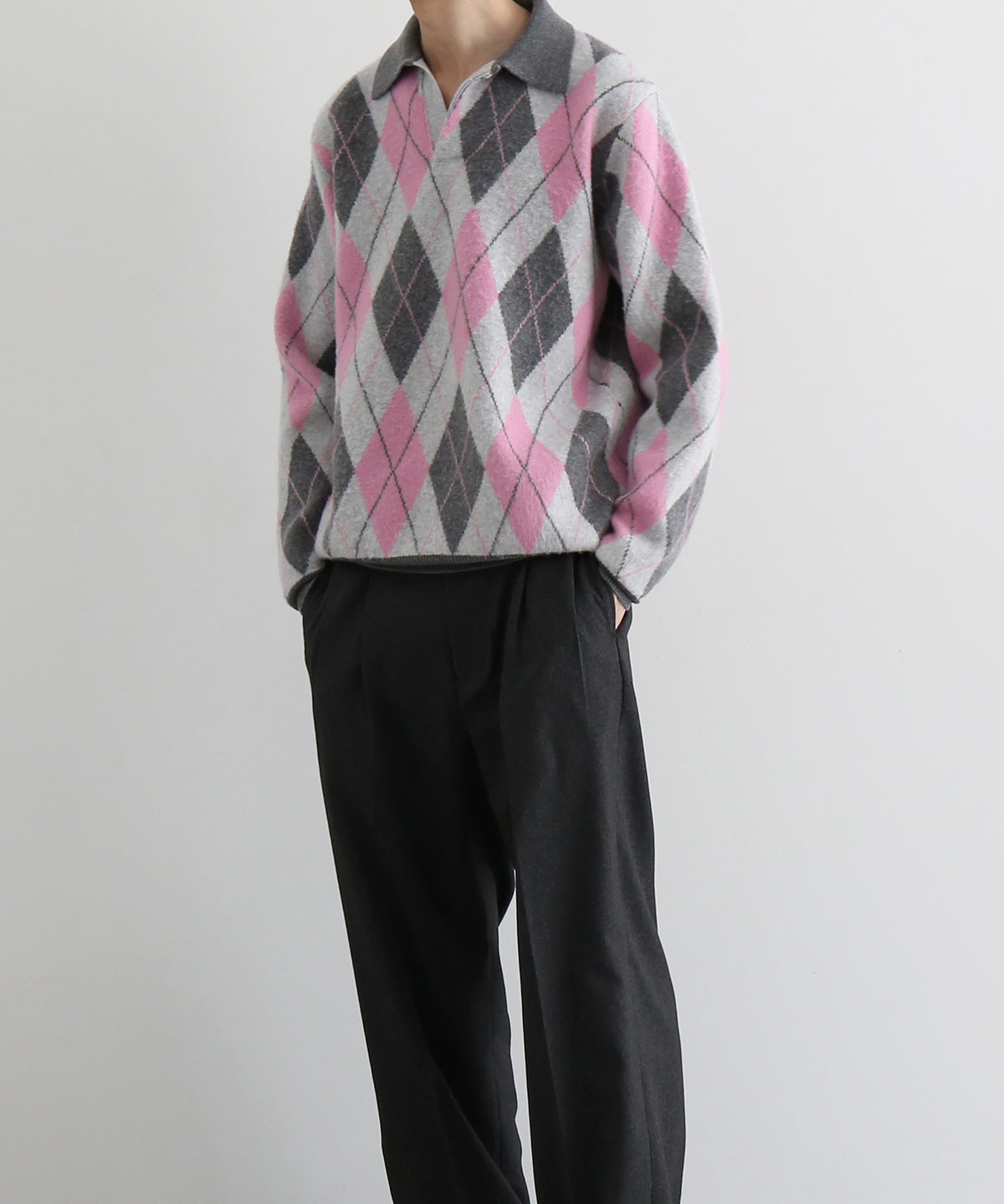 【Pre order】KAIKO Domestic knit polo shirt "FIGURE PINK"