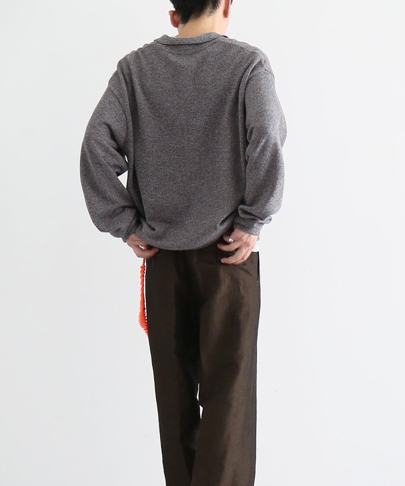 【EXCLUSIVE】crepuscule Co/ra moss stitch skipper "HEATHER BROWN"