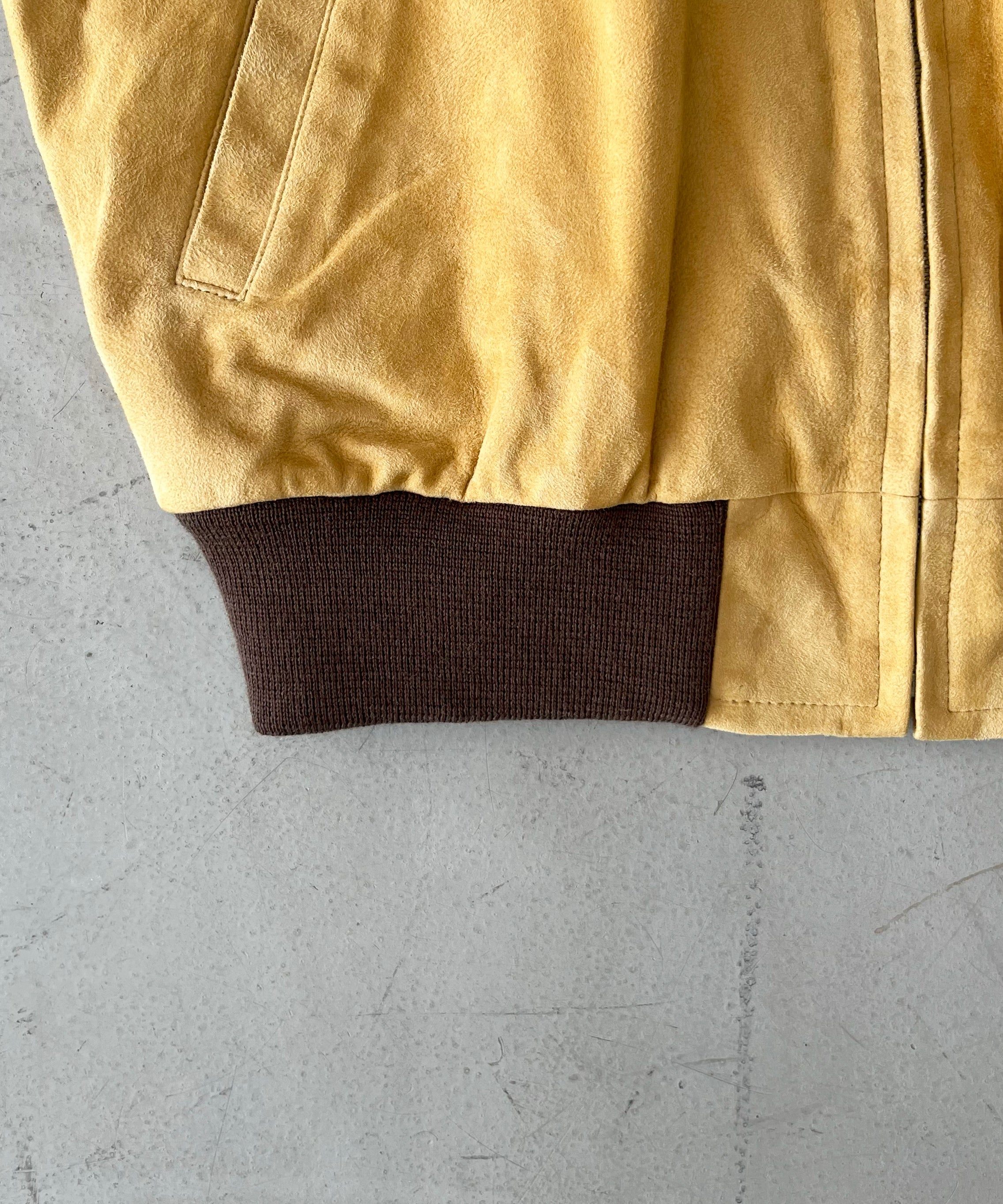 AURALEE Goat suede zip blouson "DUSTY YELLOW"
