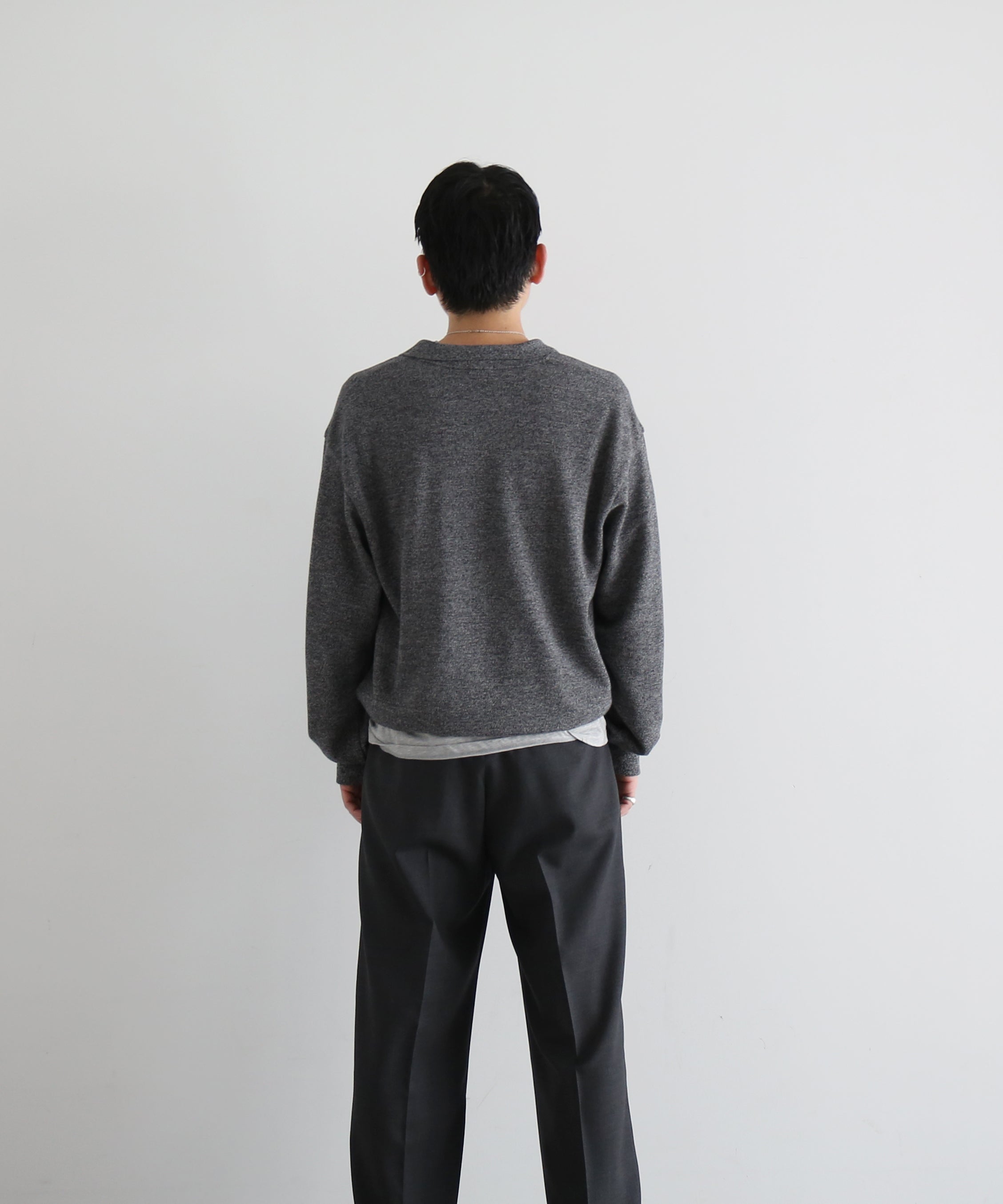 【EXCLUSIVE】crepuscule Co/ra moss stitch skipper "HEATHER GRAY"