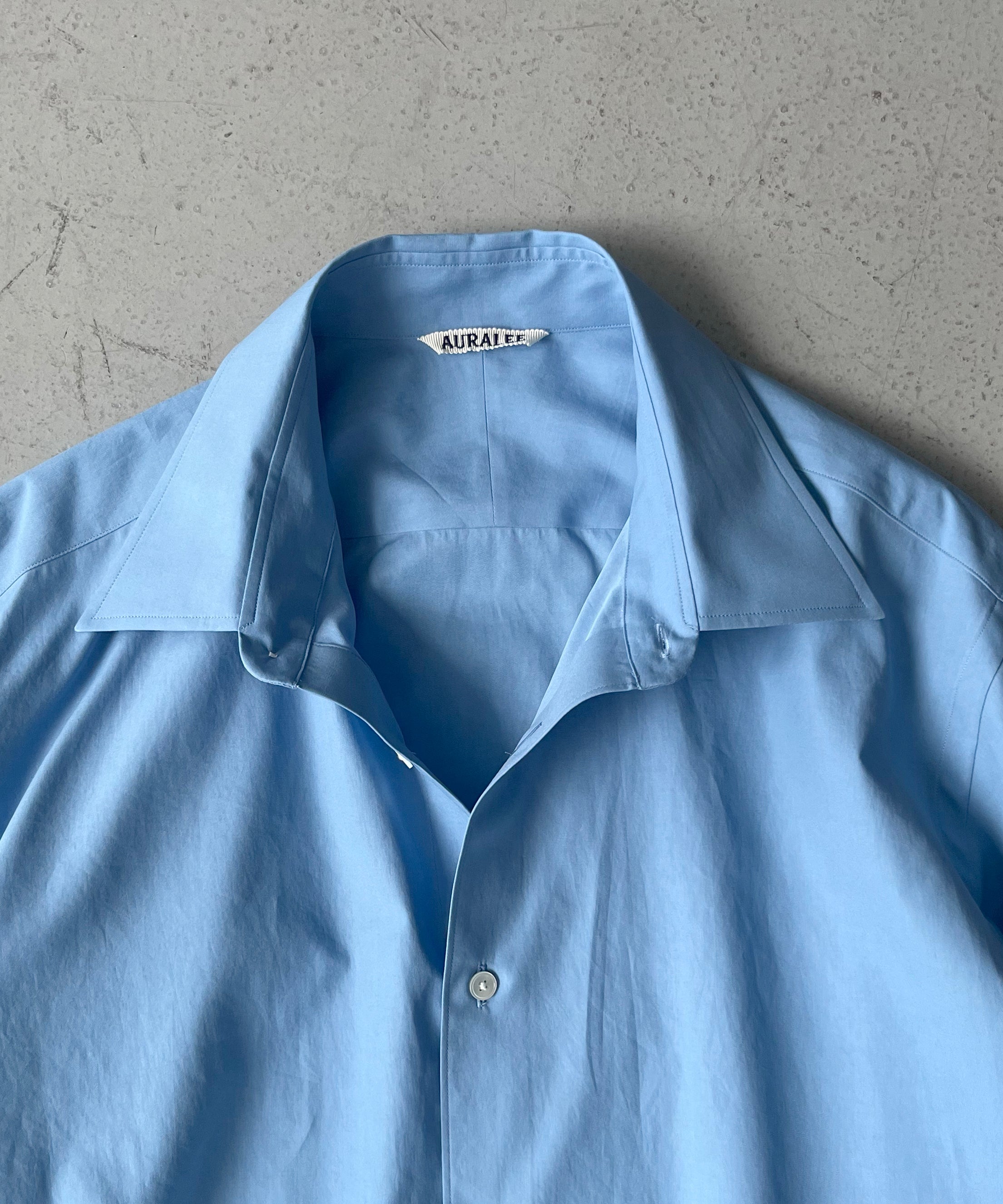 AURALEE Washed finx twill shirt "BLUE"
