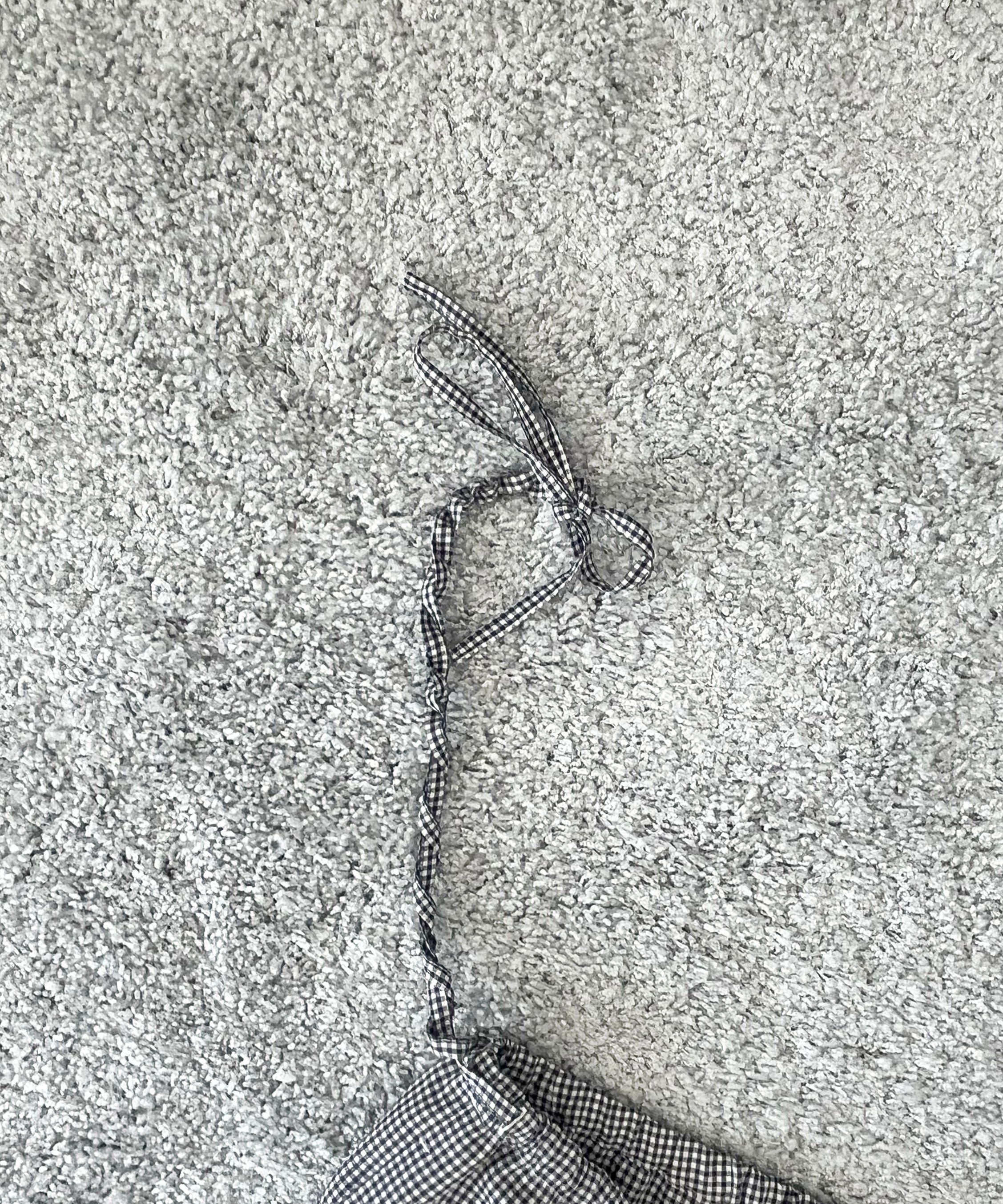 OLD FOLK HOUSE Wool lounge pants "WHITE & NAVY (GINGHAM)"