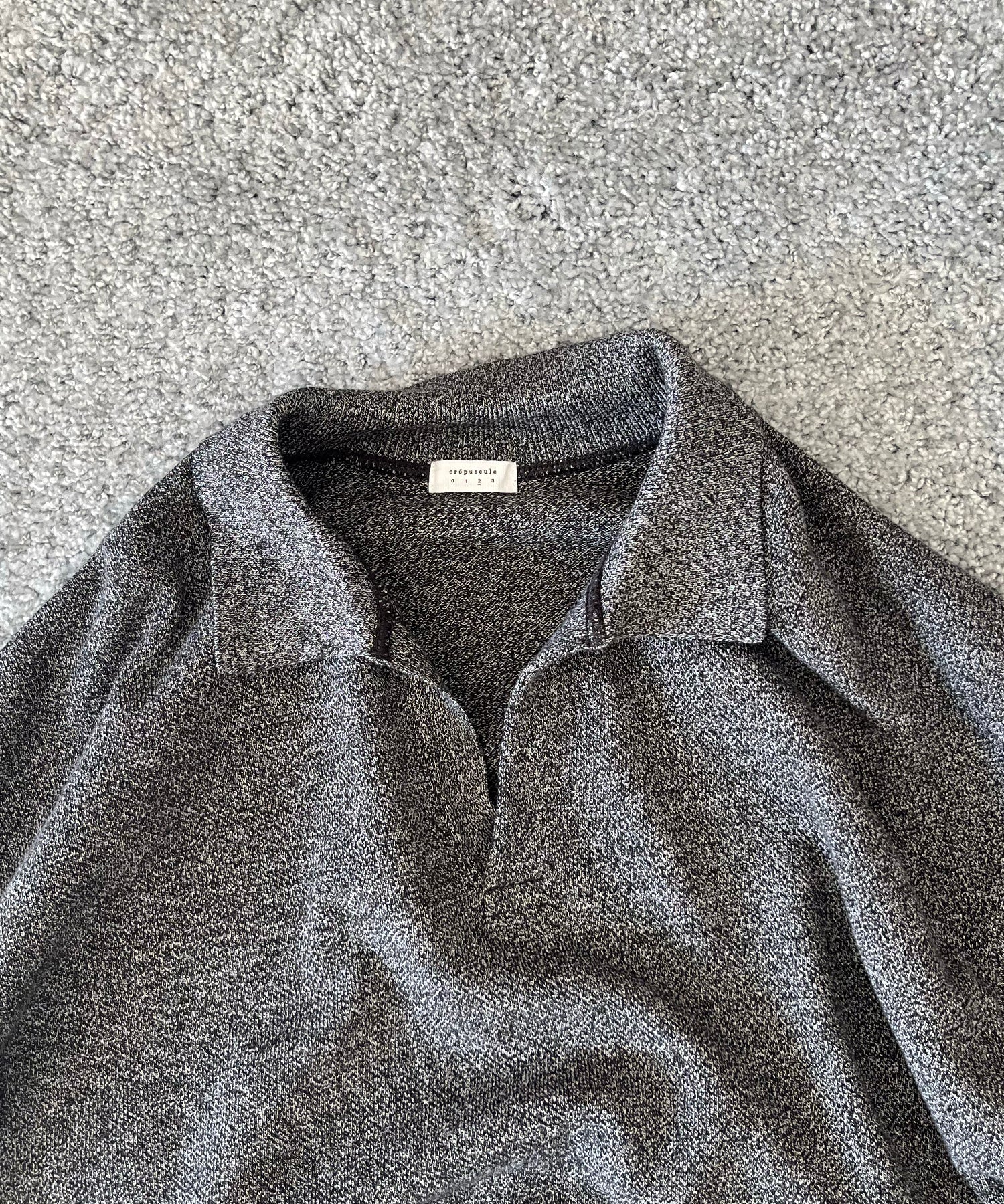 【EXCLUSIVE】crepuscule Co/ra moss stitch skipper "HEATHER GRAY"