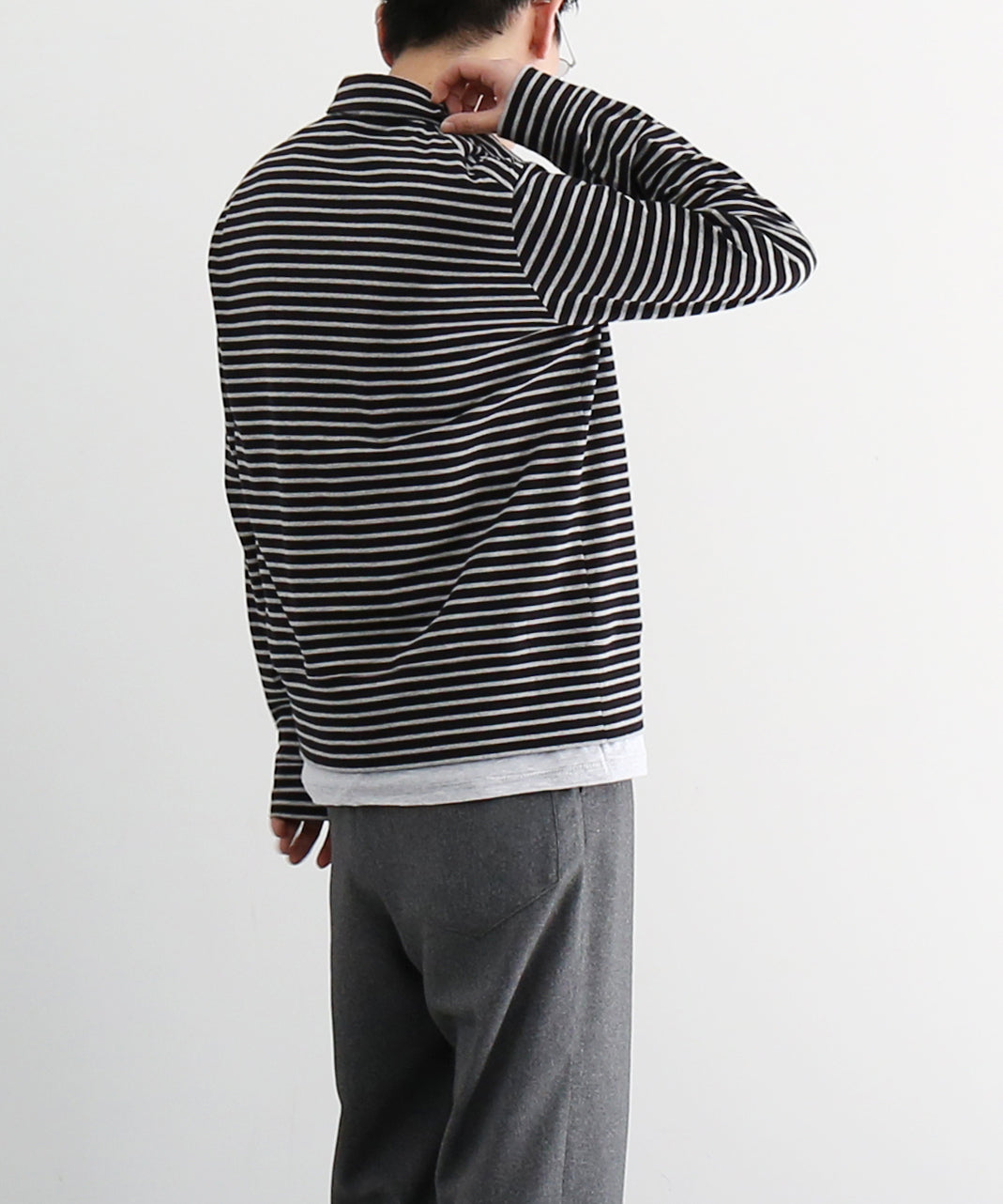 ABELIA EDOWARD GOUCHA Ls polo border "BLACK"