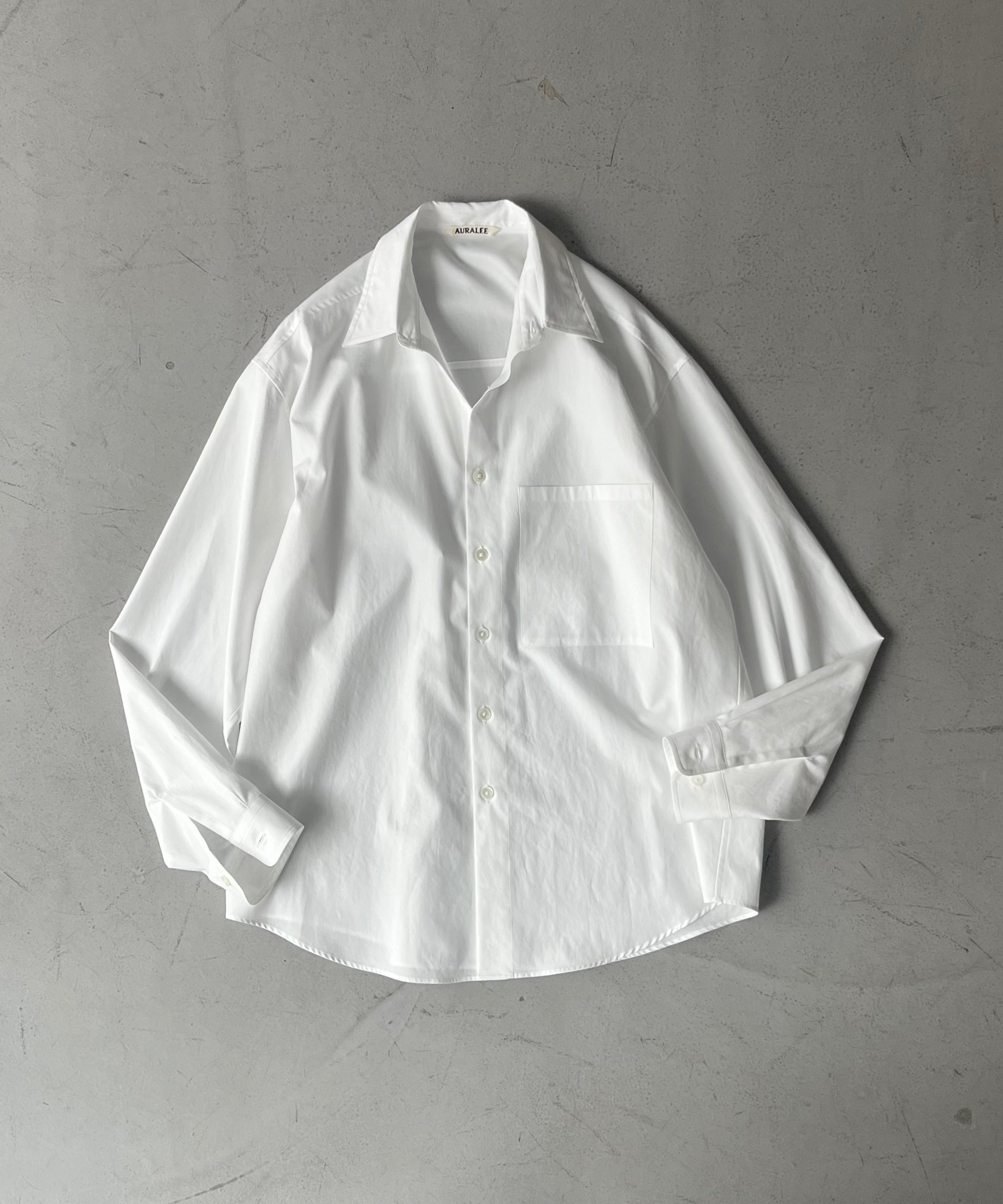 AURALEE Washed finx twill big shirt "BLUE"