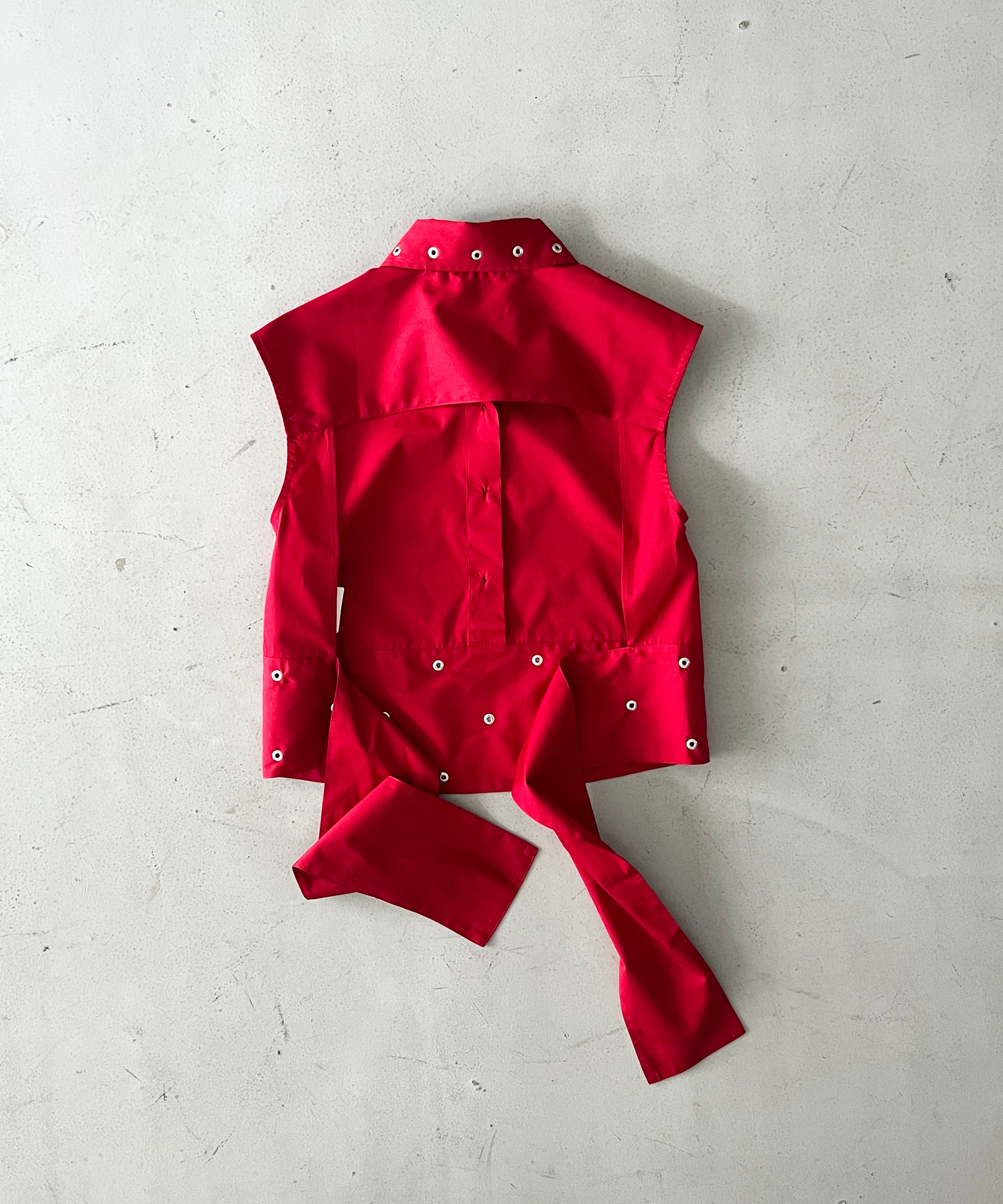OUR LEGACY Girdle top "LIPSTICK RED SUPER POPLIN"