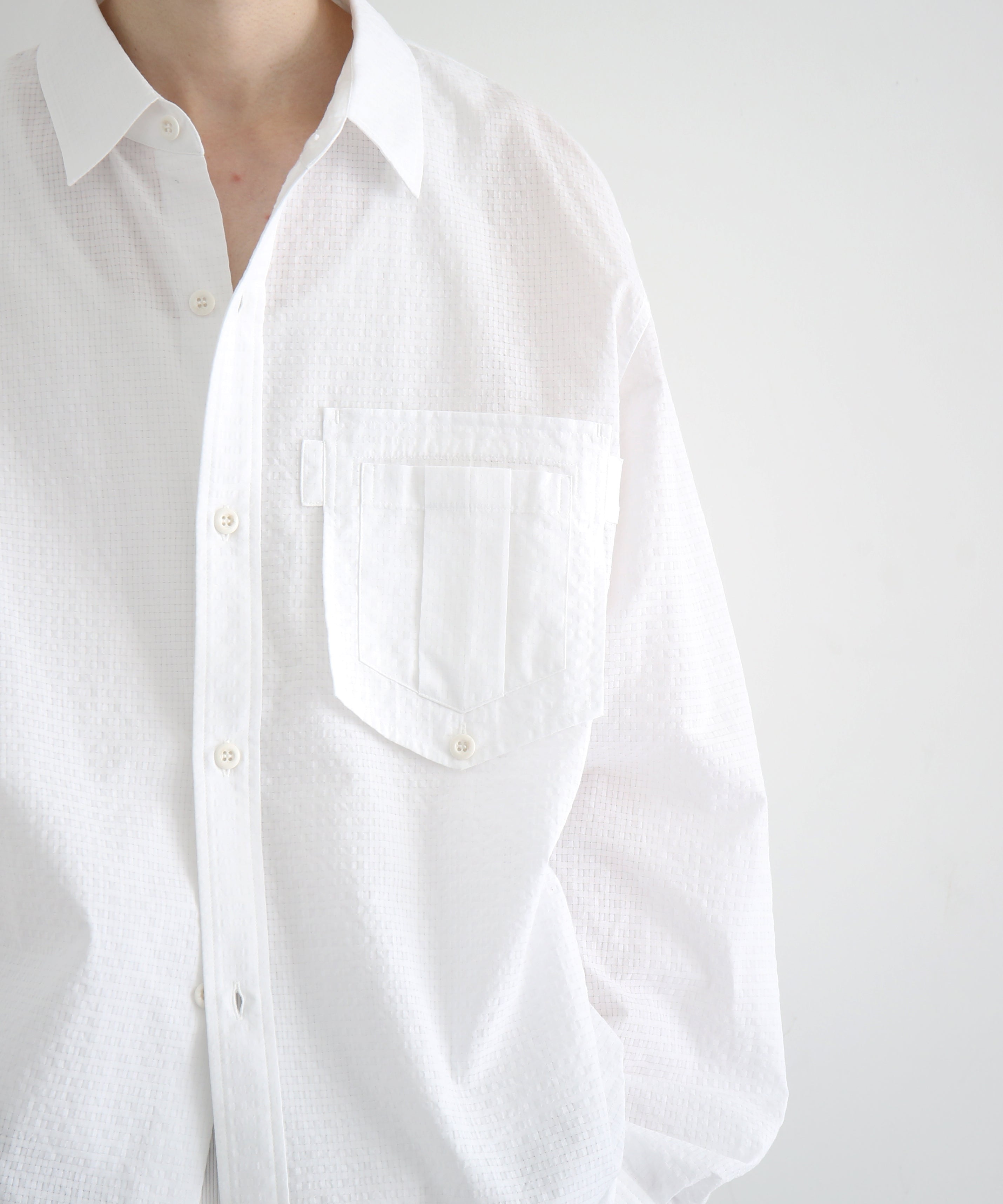 Laid.B Inside out pocket shirts "WHITE"