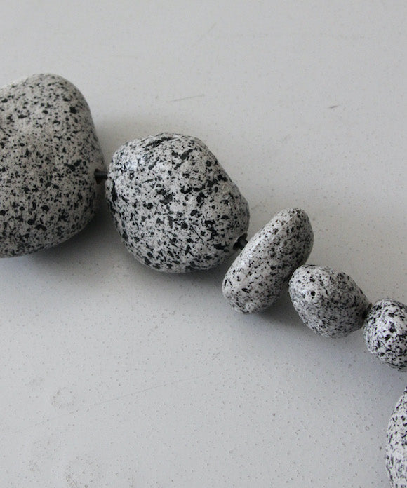 BLESS Cable jewelry extension artificial stones 1.1m "BLACK&GRAY"