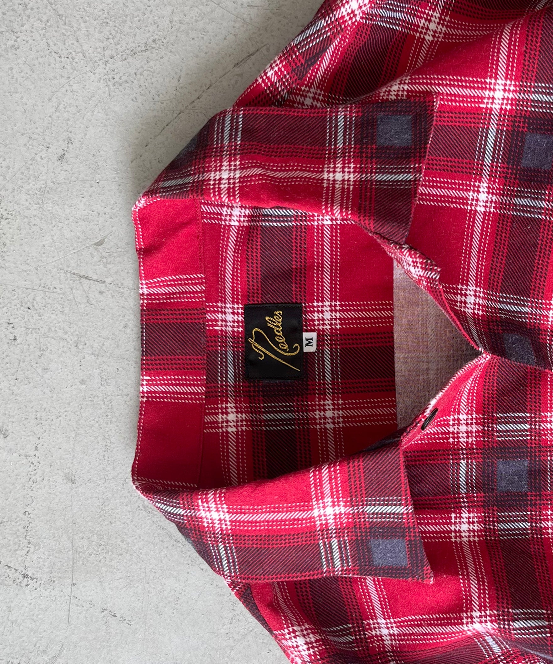 NEEDLES One - up shirt - printed flannel / plaid "RED"
