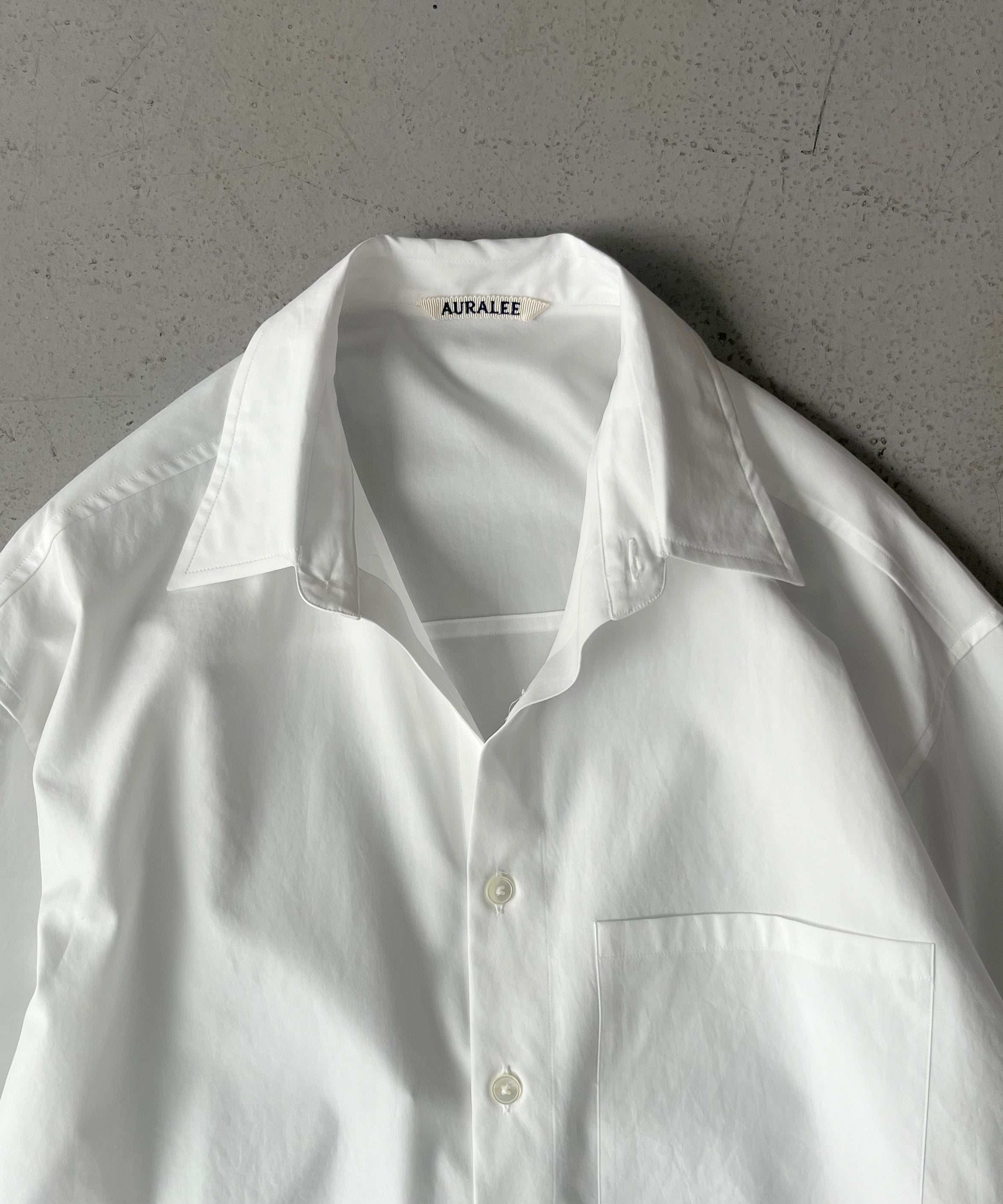 AURALEE Washed finx twill big shirt "WHITE"